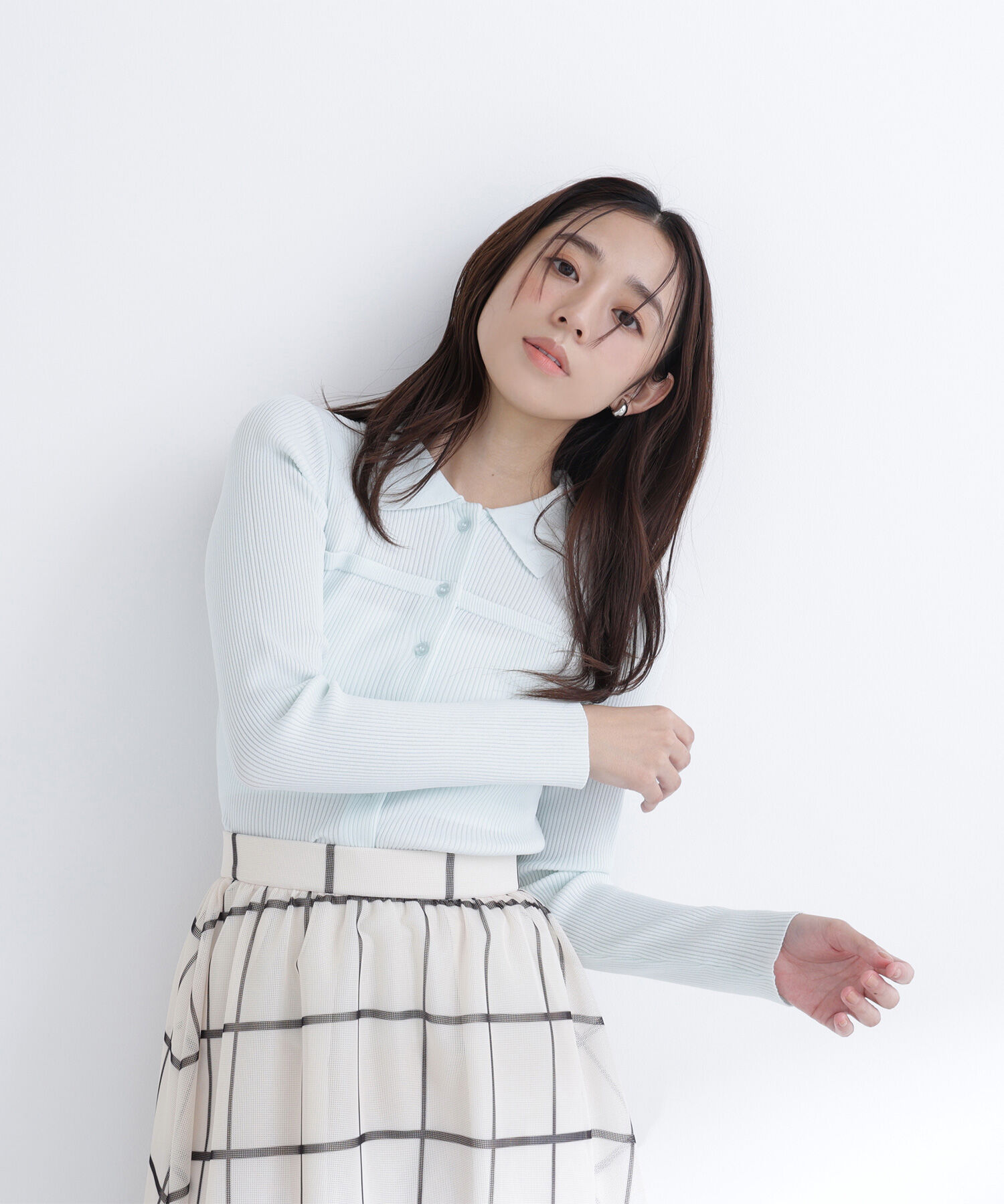  「ヨーク切替ポロニット」|ニット・セーター|