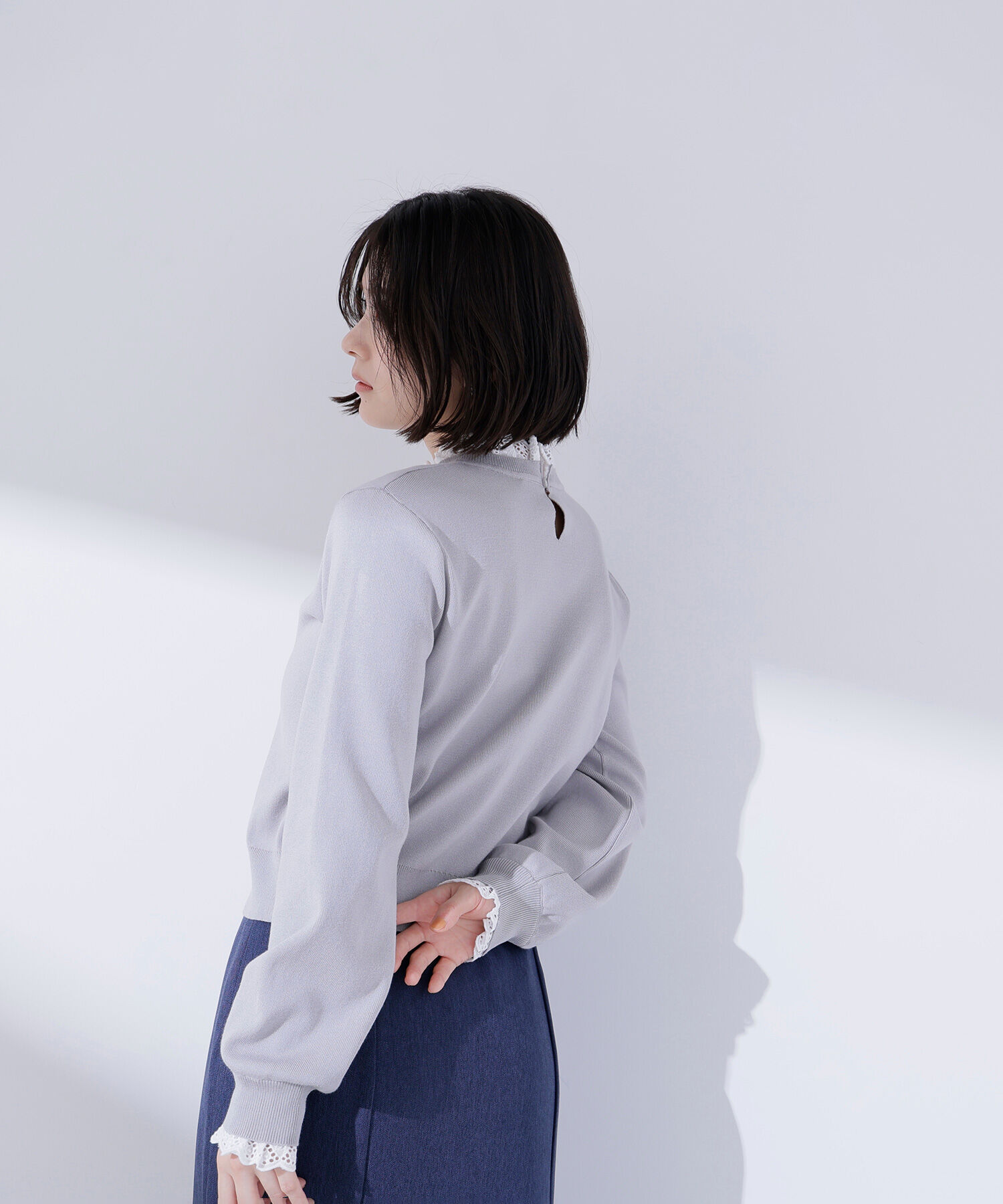  「レースフリルドッキングニット」|ニット・セーター|