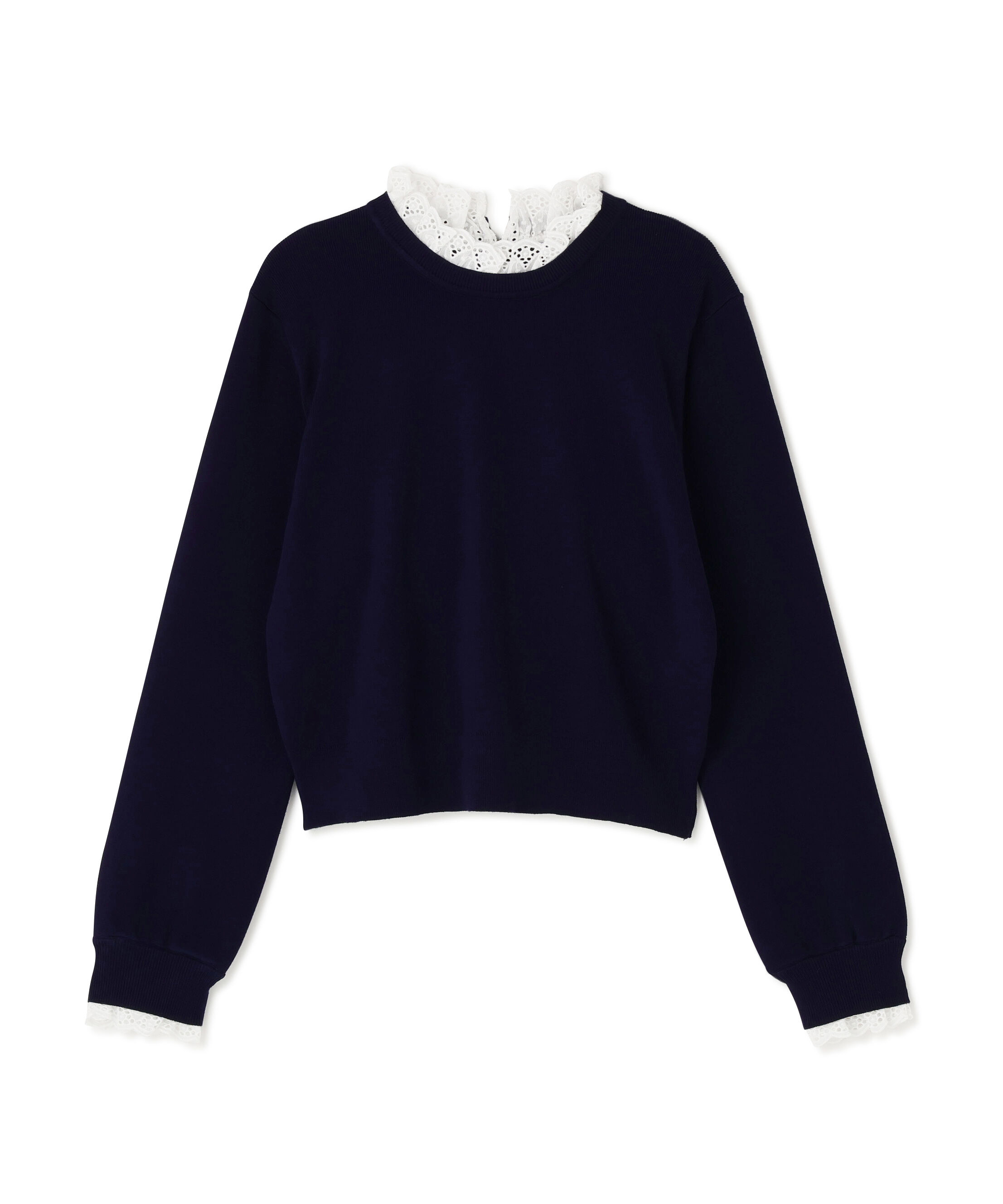  「レースフリルドッキングニット」|ニット・セーター|