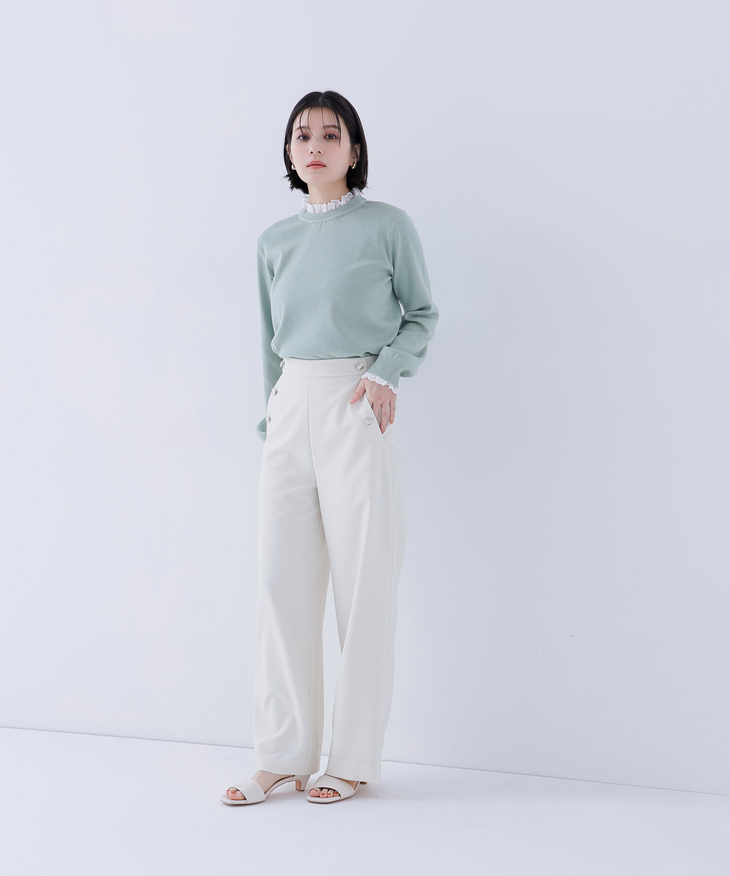  「レースフリルドッキングニット」|ニット・セーター|