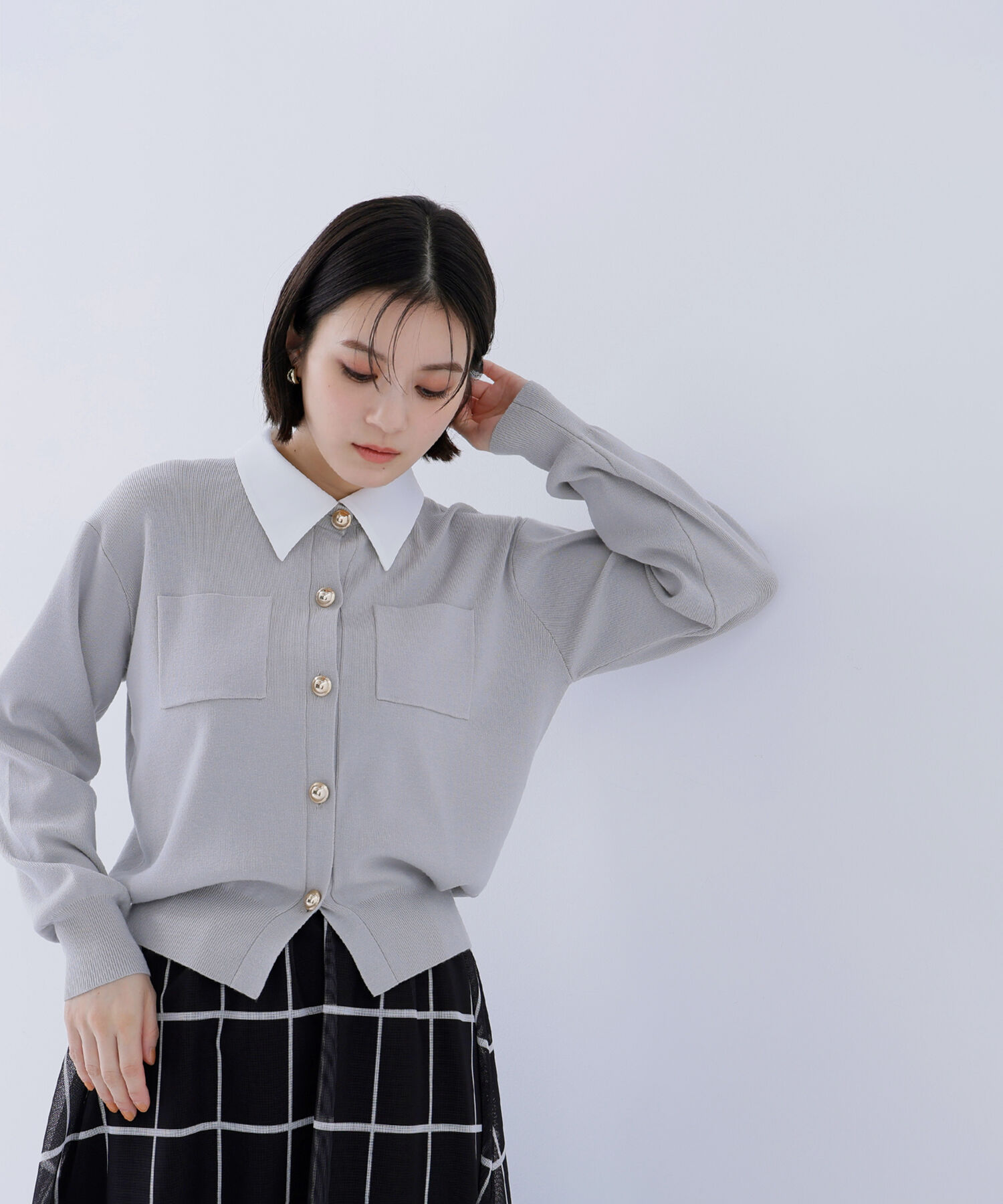  「2wayカラーニットカーディガン」|ニット・セーター|