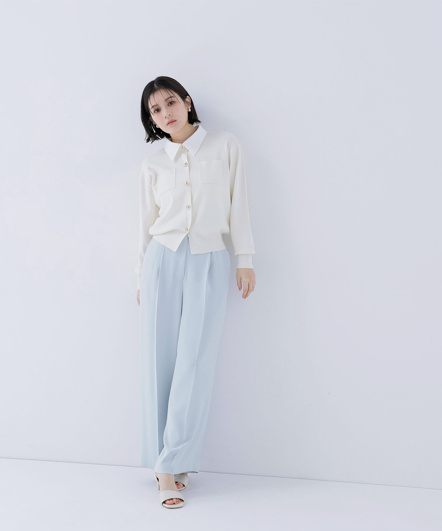  「2wayカラーニットカーディガン」|ニット・セーター|