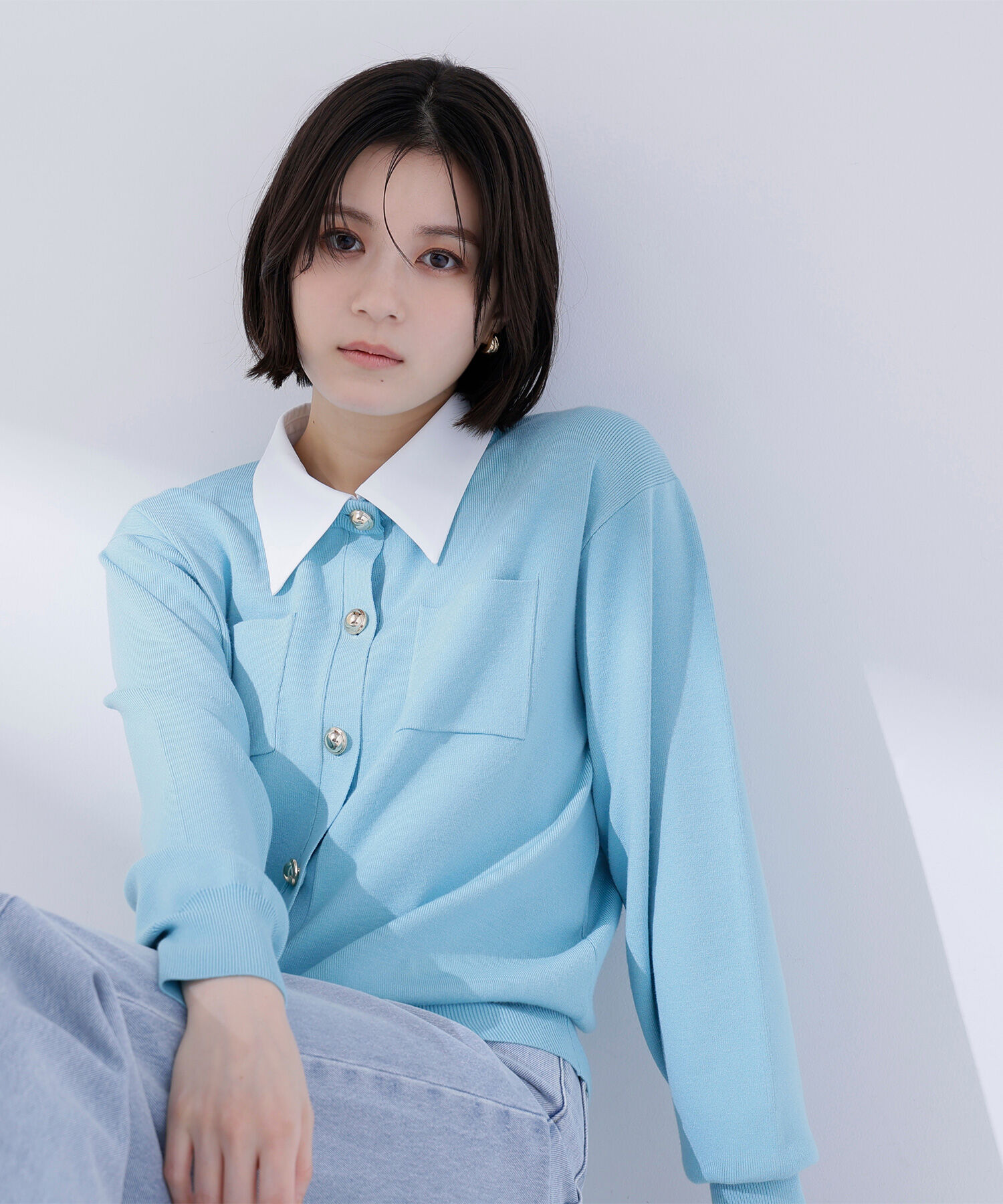  「2wayカラーニットカーディガン」|ニット・セーター|