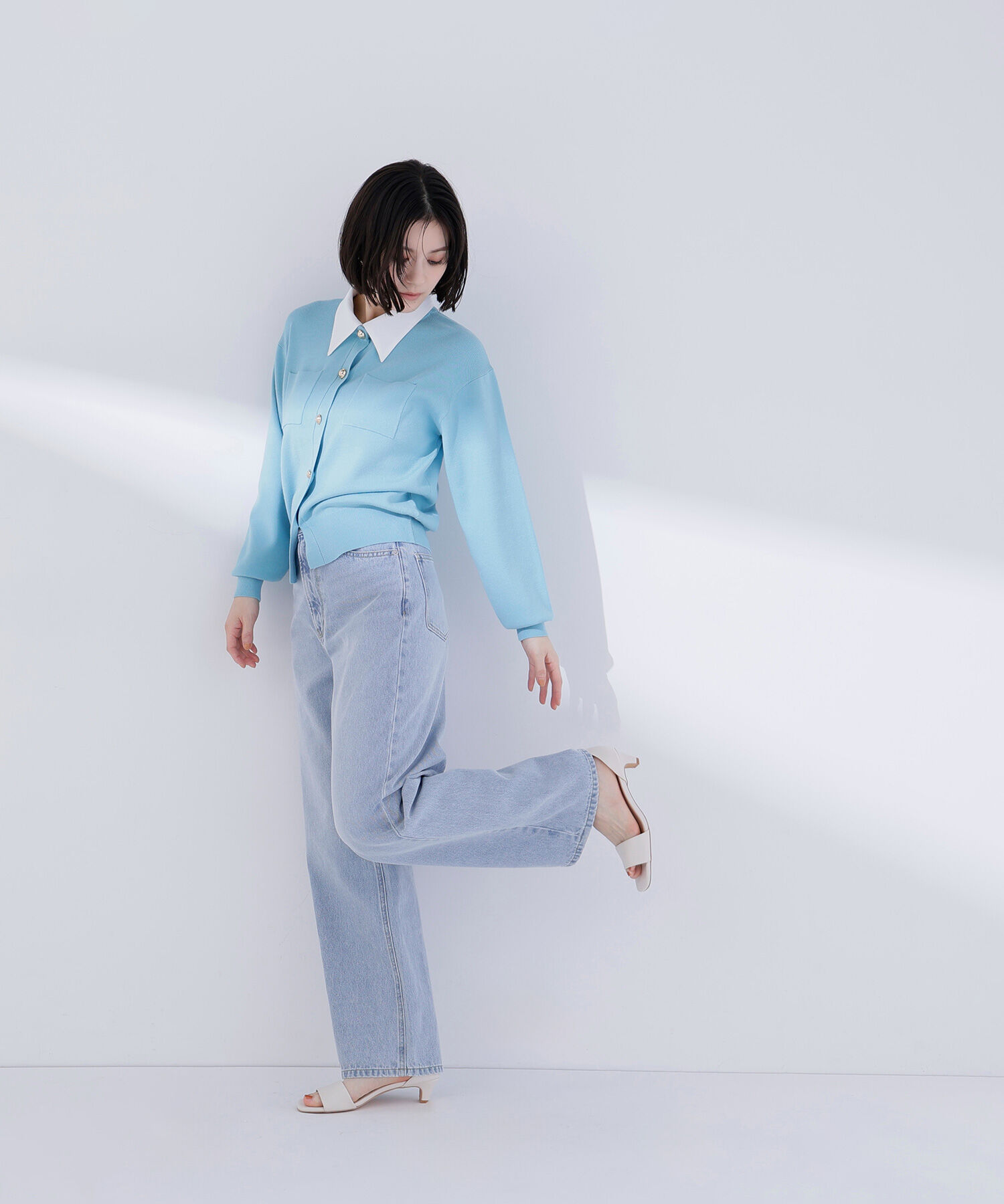  「2wayカラーニットカーディガン」|ニット・セーター|