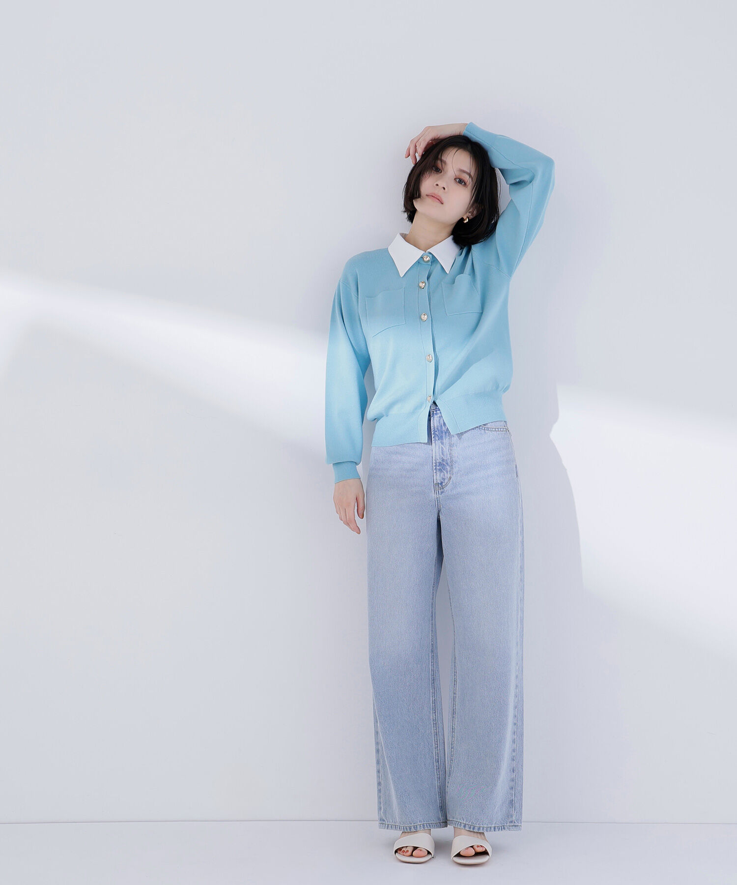  「2wayカラーニットカーディガン」|ニット・セーター|