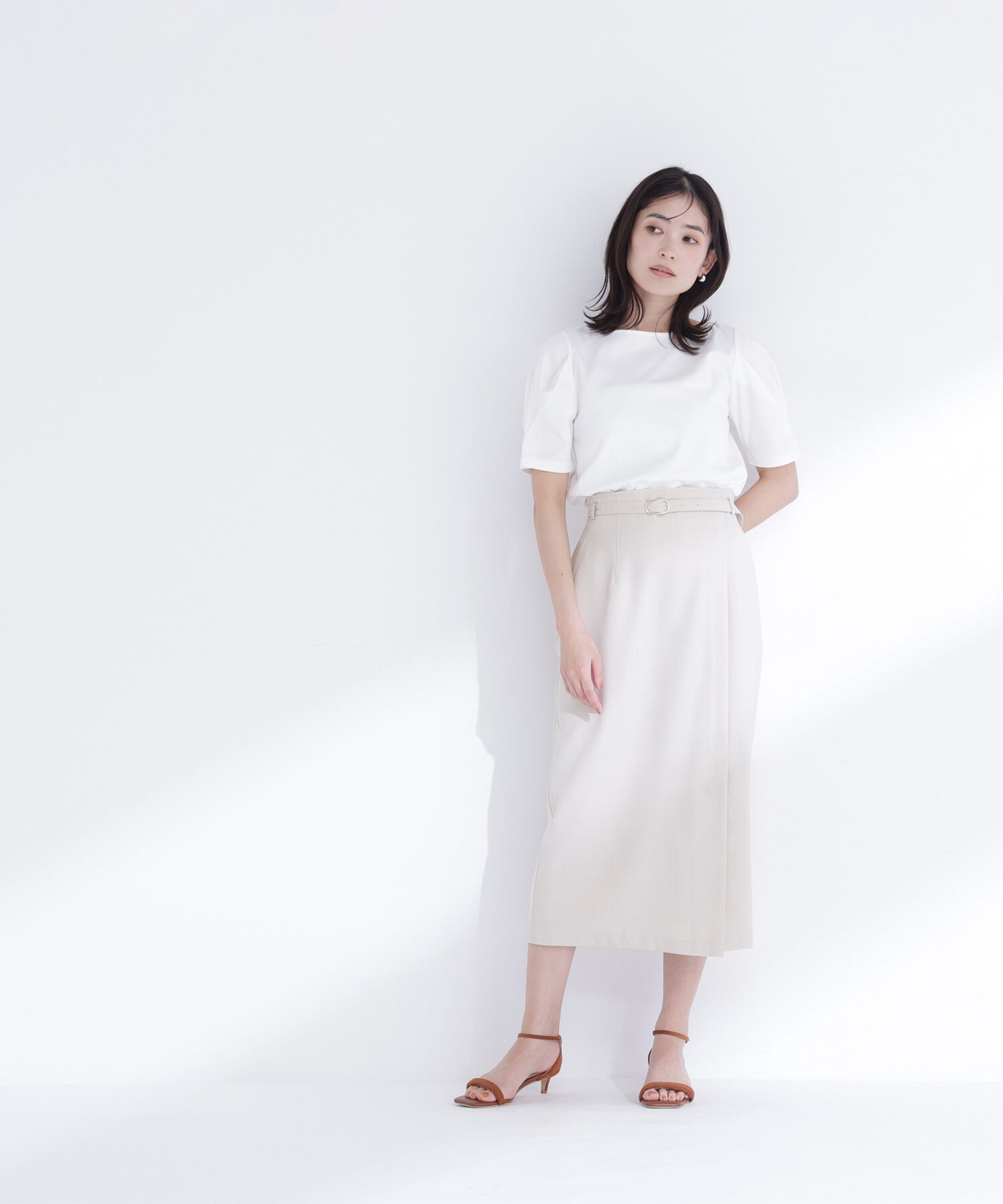  「ベルテッドナロースカート」|スカート|