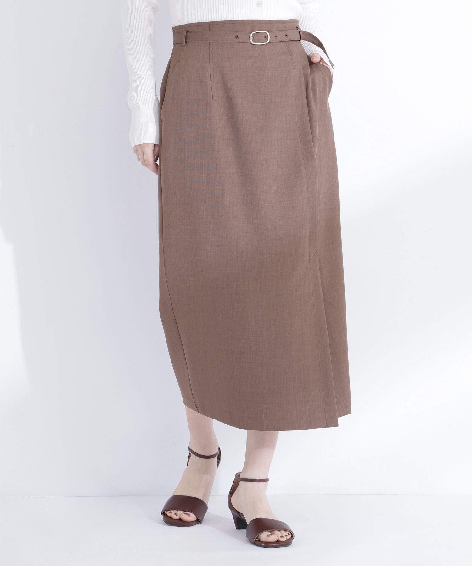  「ベルテッドナロースカート」|スカート|