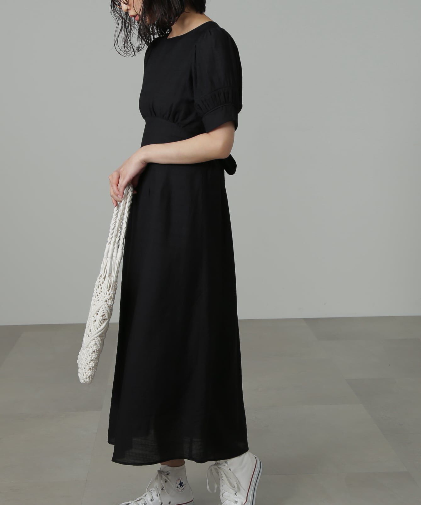  「パフスリーブバックリボンワンピース」|ワンピース|