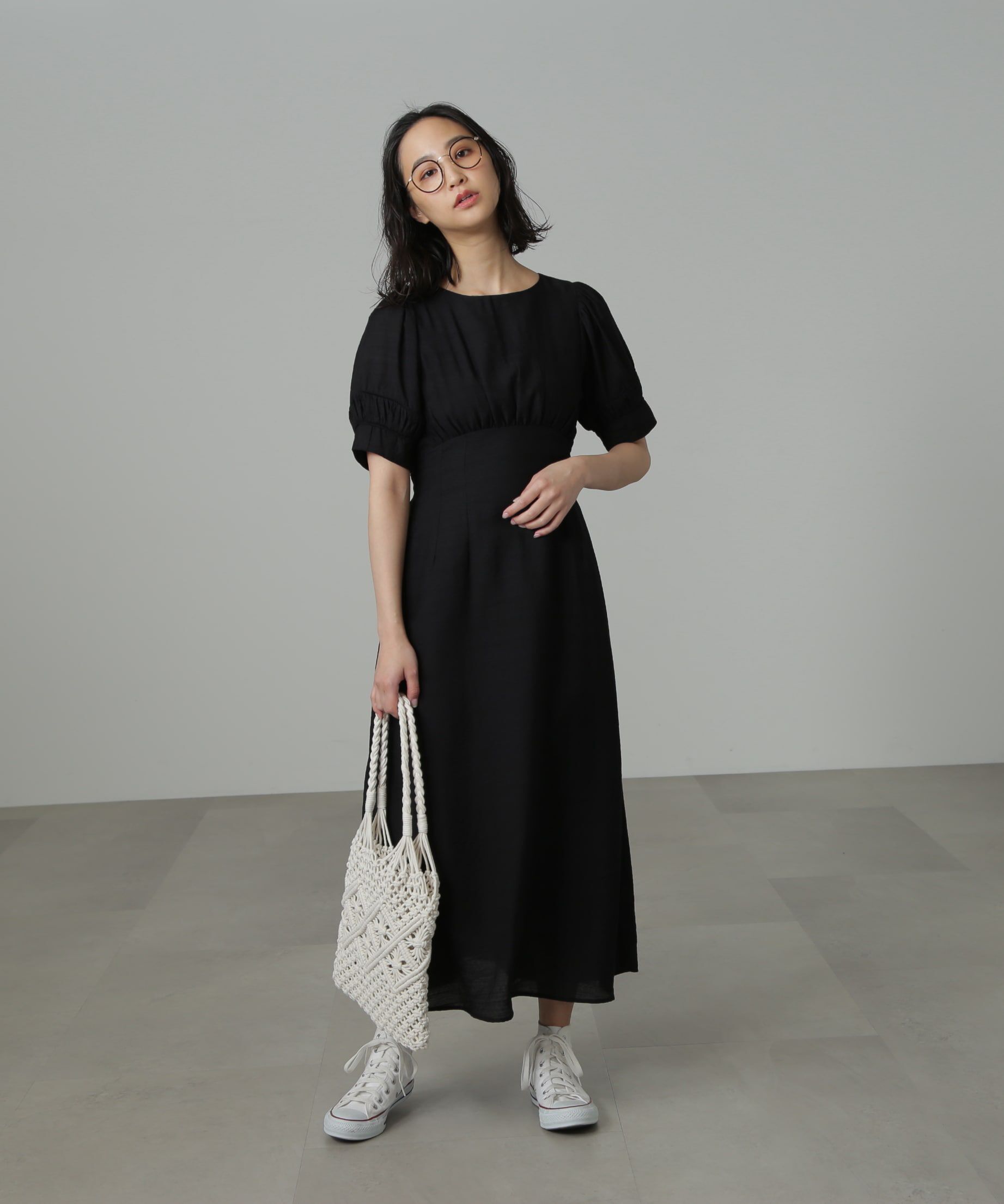  「パフスリーブバックリボンワンピース」|ワンピース|