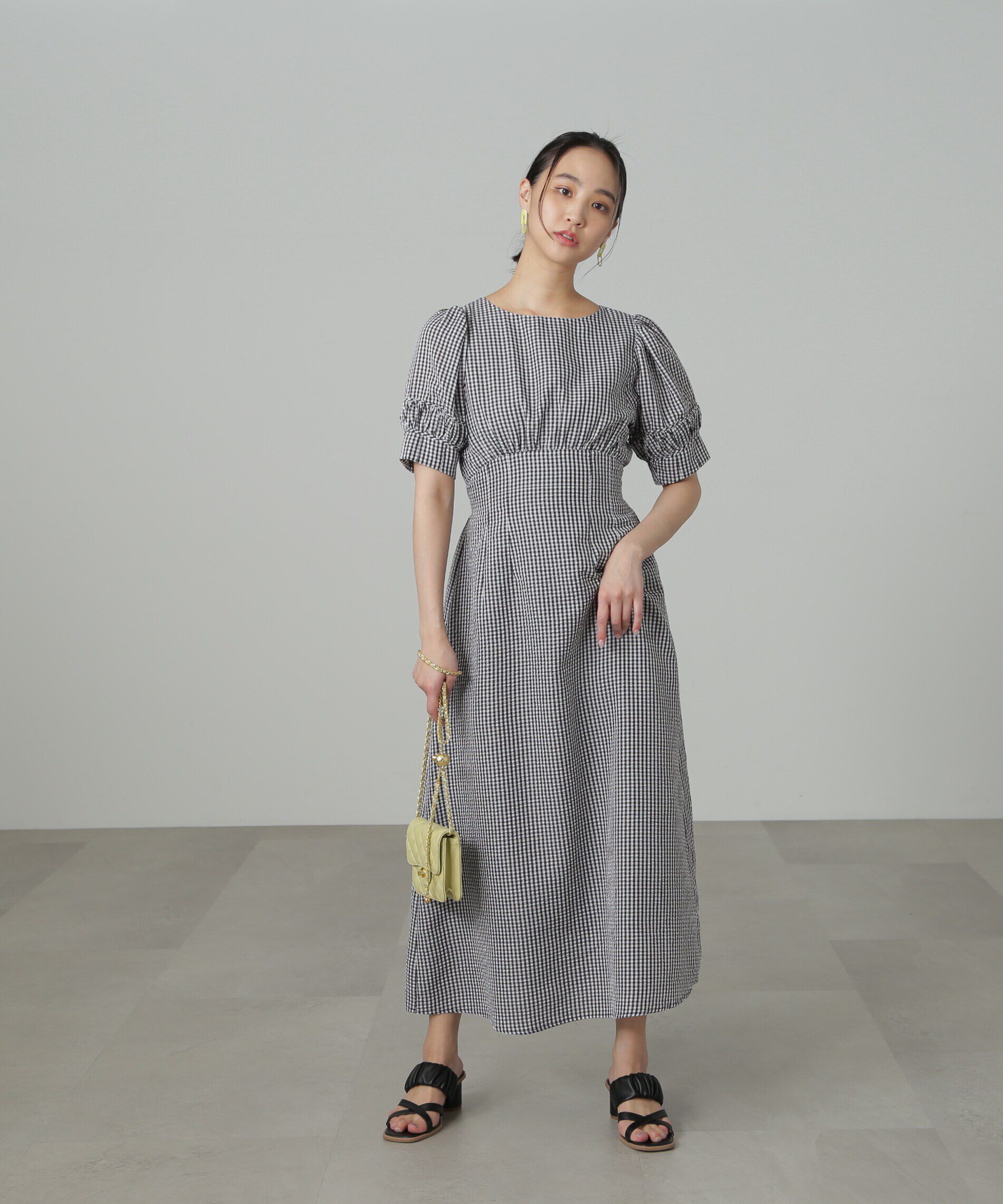  「パフスリーブバックリボンワンピース」|ワンピース|