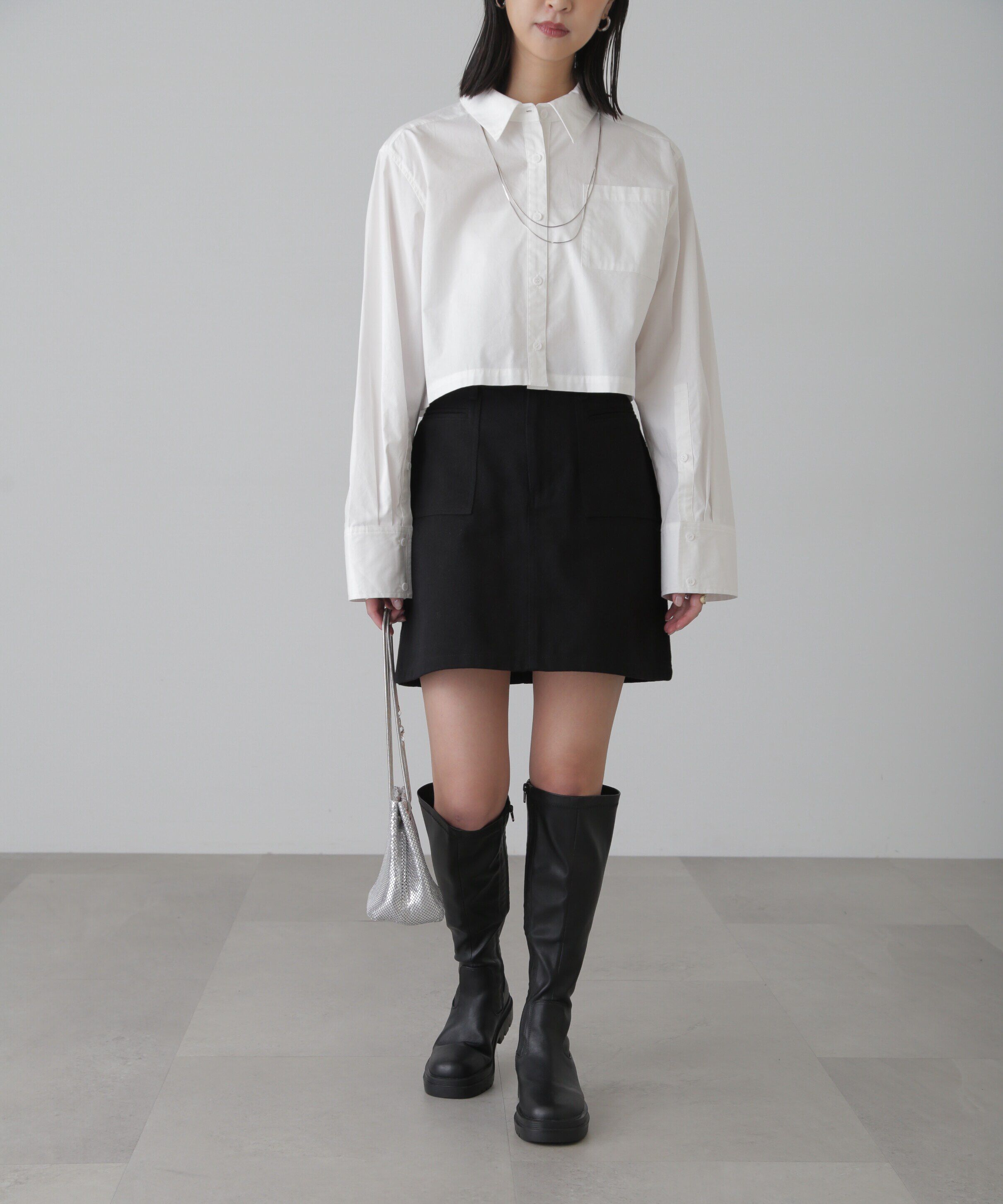  「フロントポケットミニスカート」|スカート|