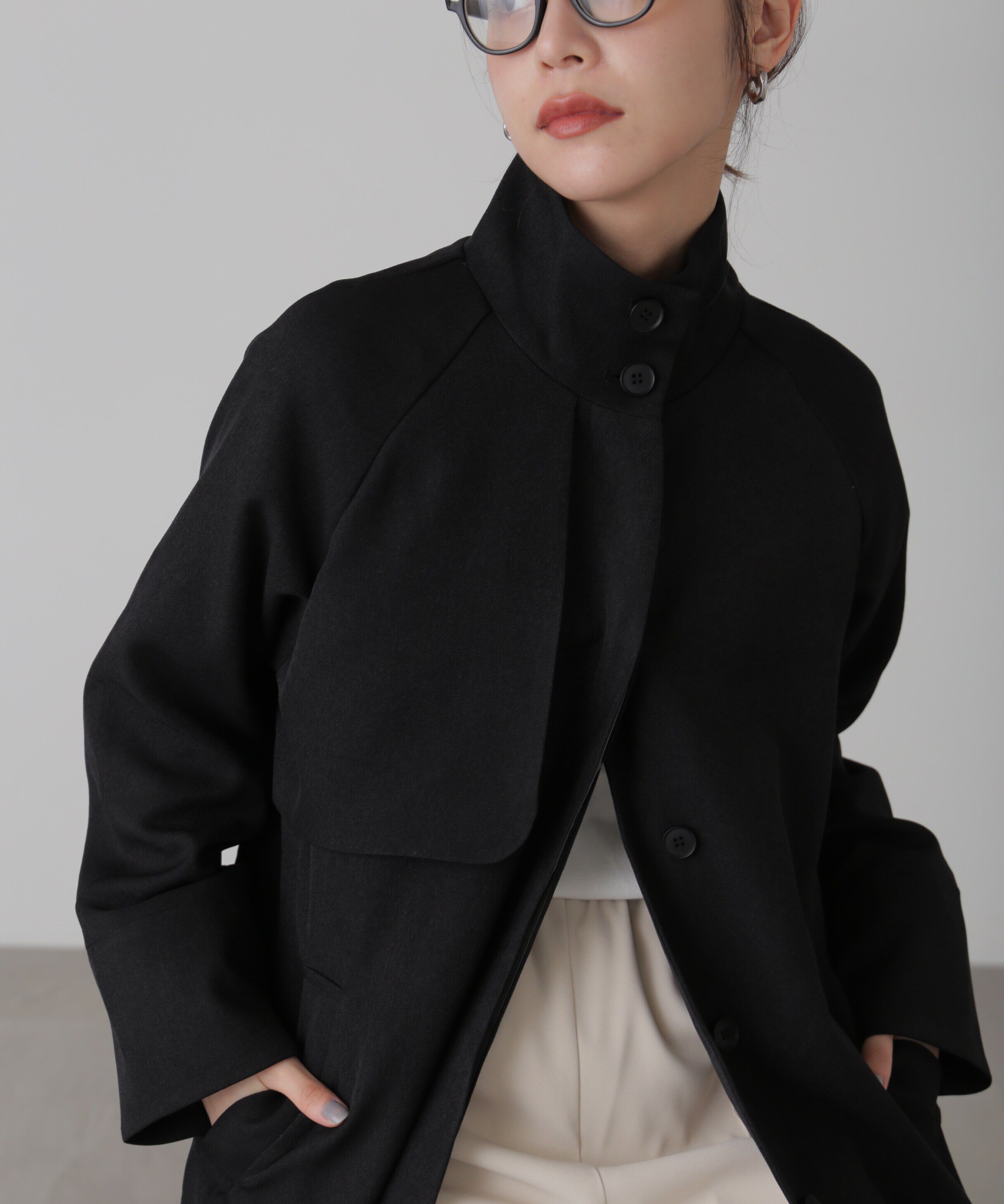  「ポリエステルツイルスタンドネックコート」|その他|