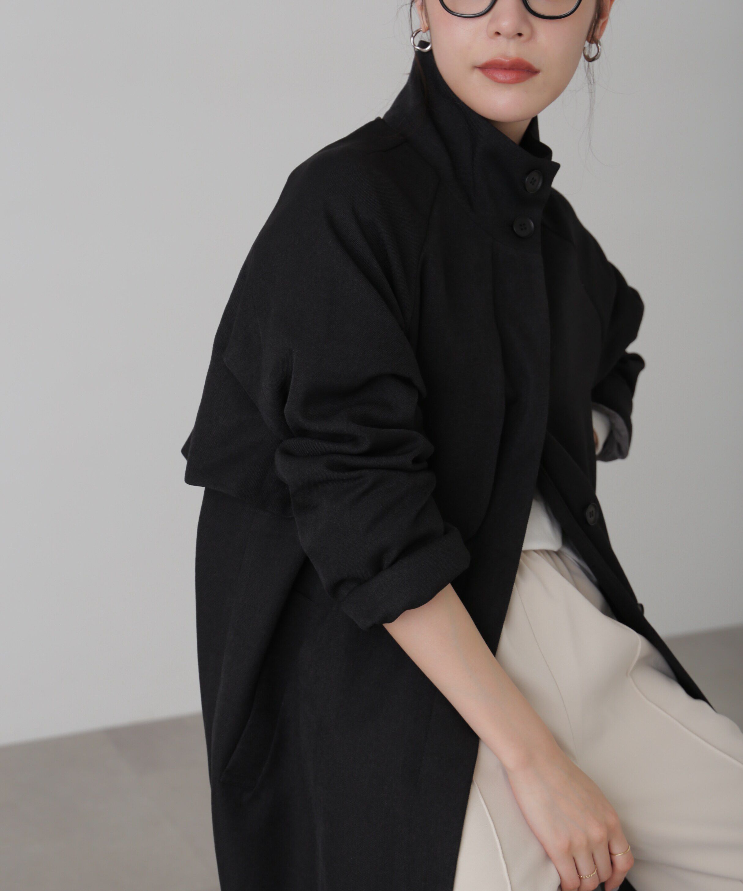  「ポリエステルツイルスタンドネックコート」|その他|