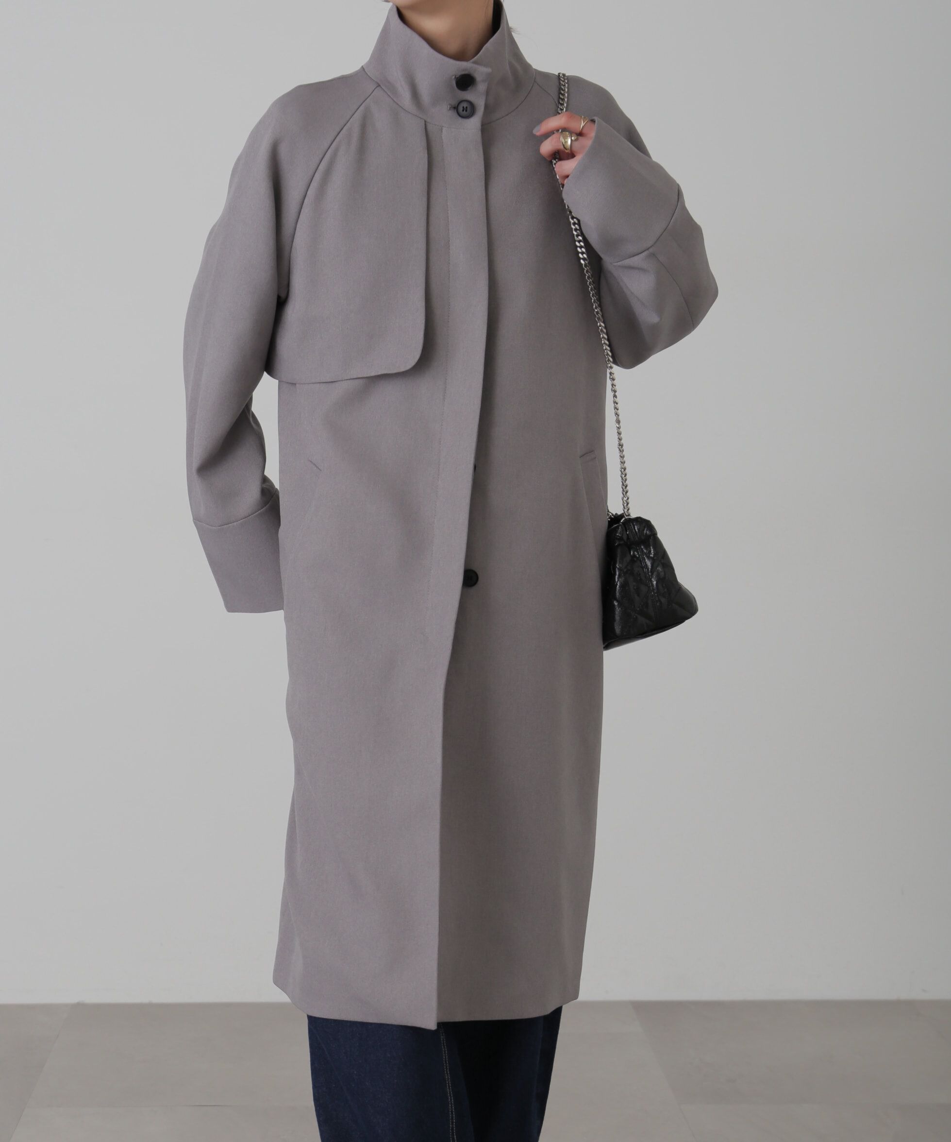  「ポリエステルツイルスタンドネックコート」|その他|