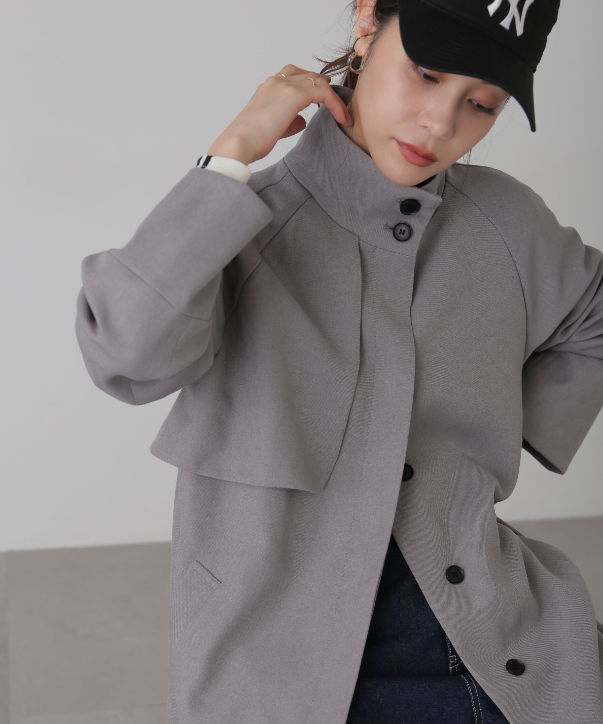  「ポリエステルツイルスタンドネックコート」|その他|