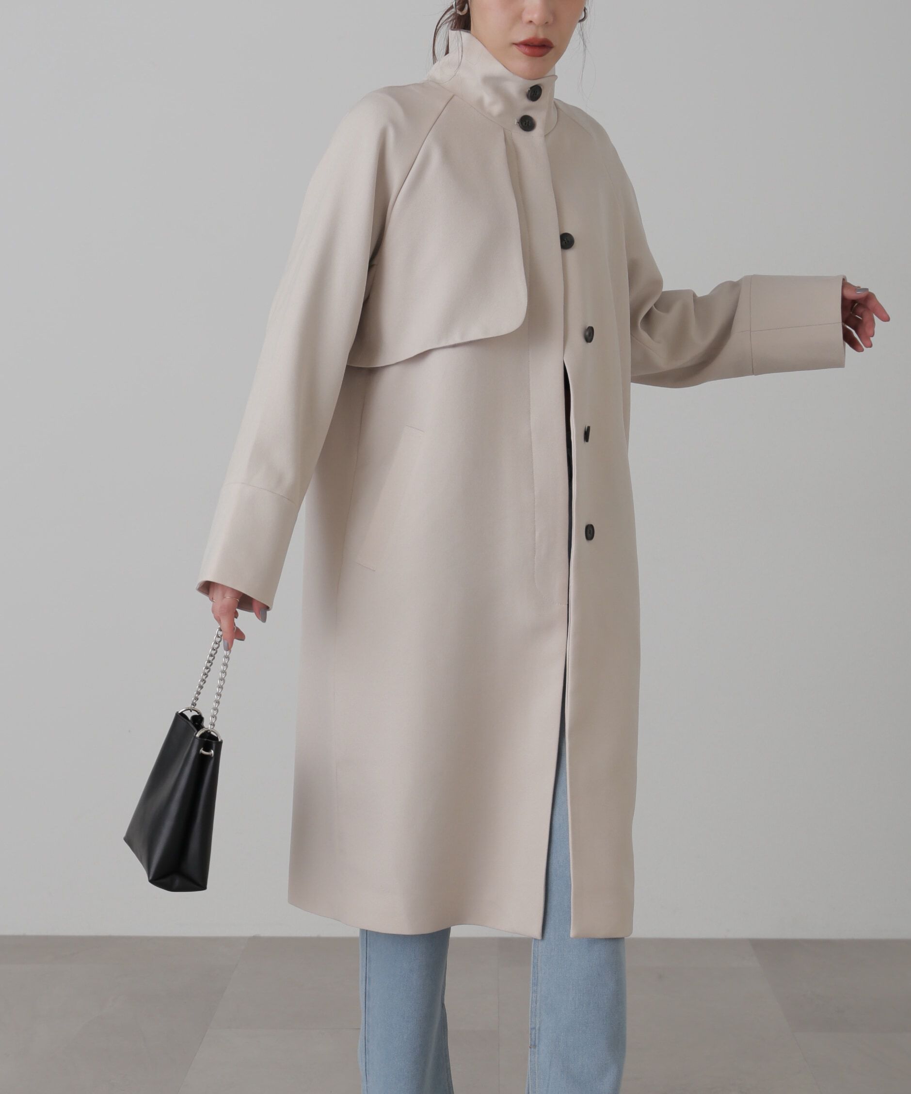  「ポリエステルツイルスタンドネックコート」|その他|