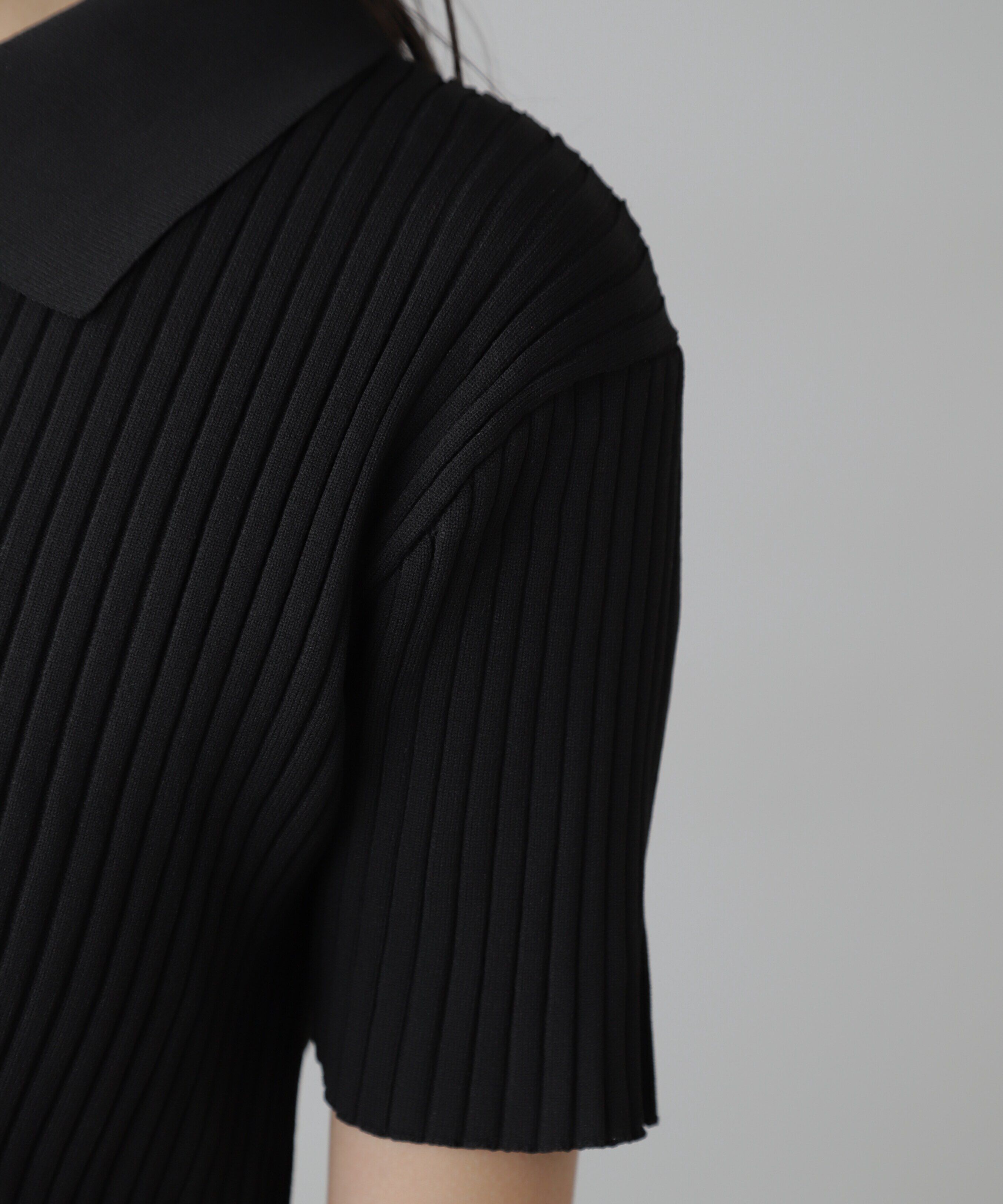  「襟付き半袖ジップニットカーディガン」|ニット・セーター|