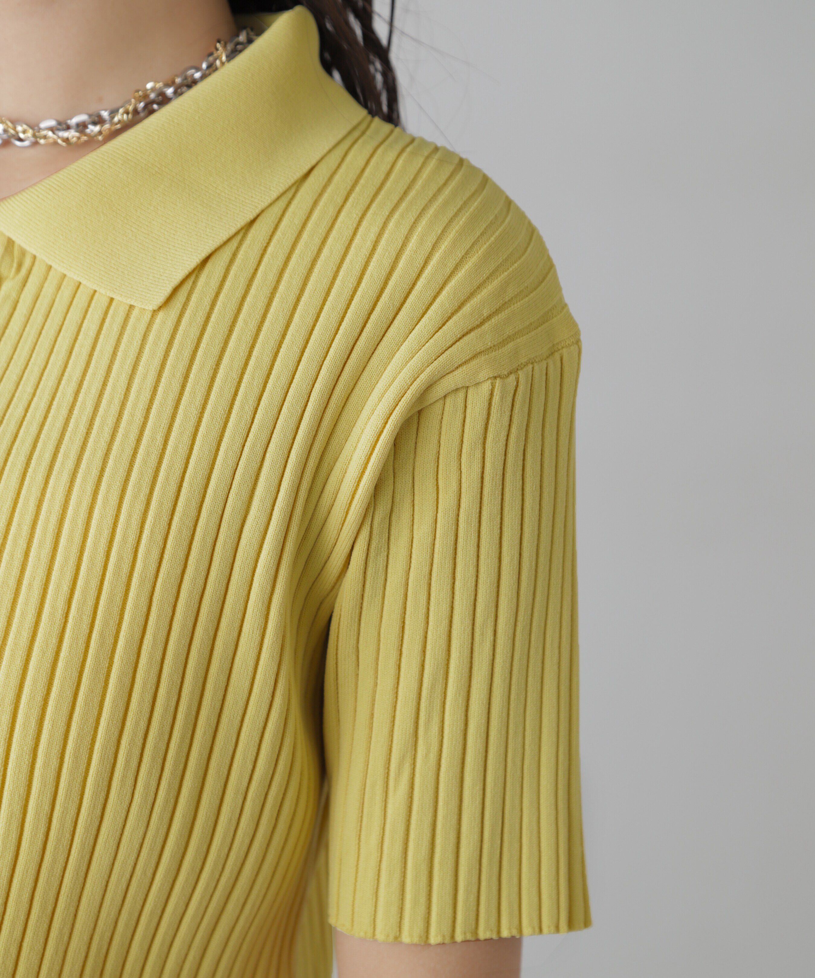  「襟付き半袖ジップニットカーディガン」|ニット・セーター|