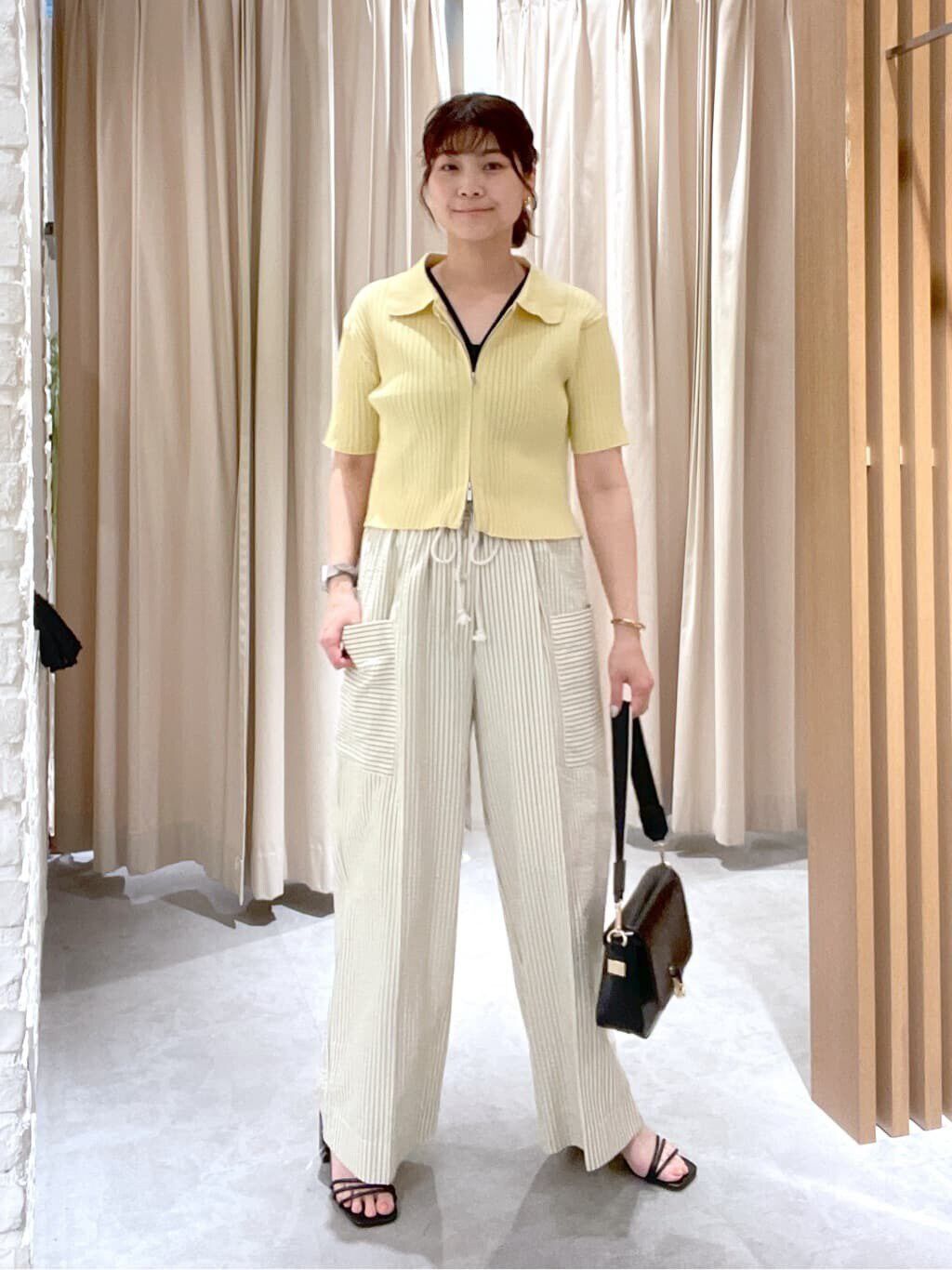  「襟付き半袖ジップニットカーディガン」|ニット・セーター|