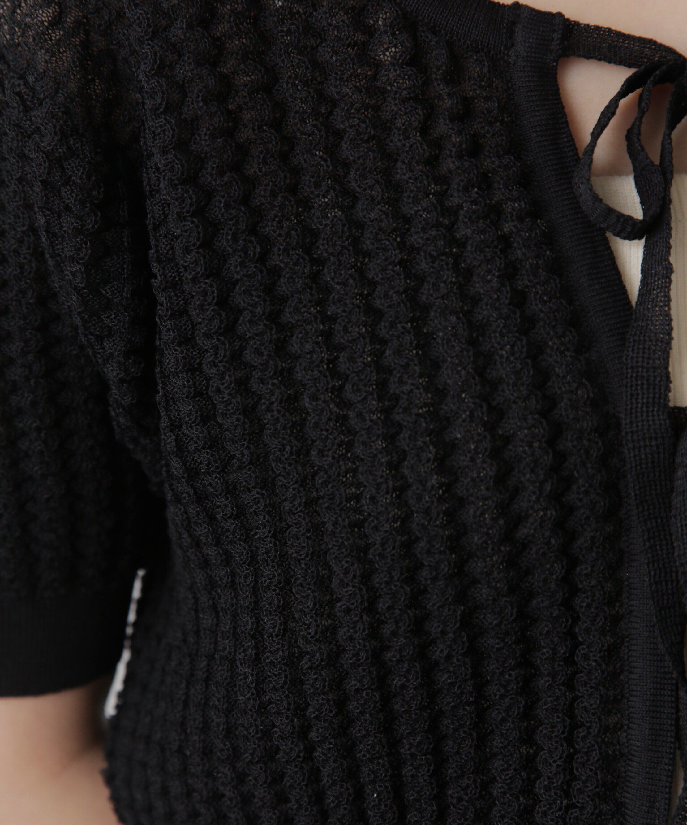  「ウェーブ柄2wayニットカーディガン」|ニット・セーター|