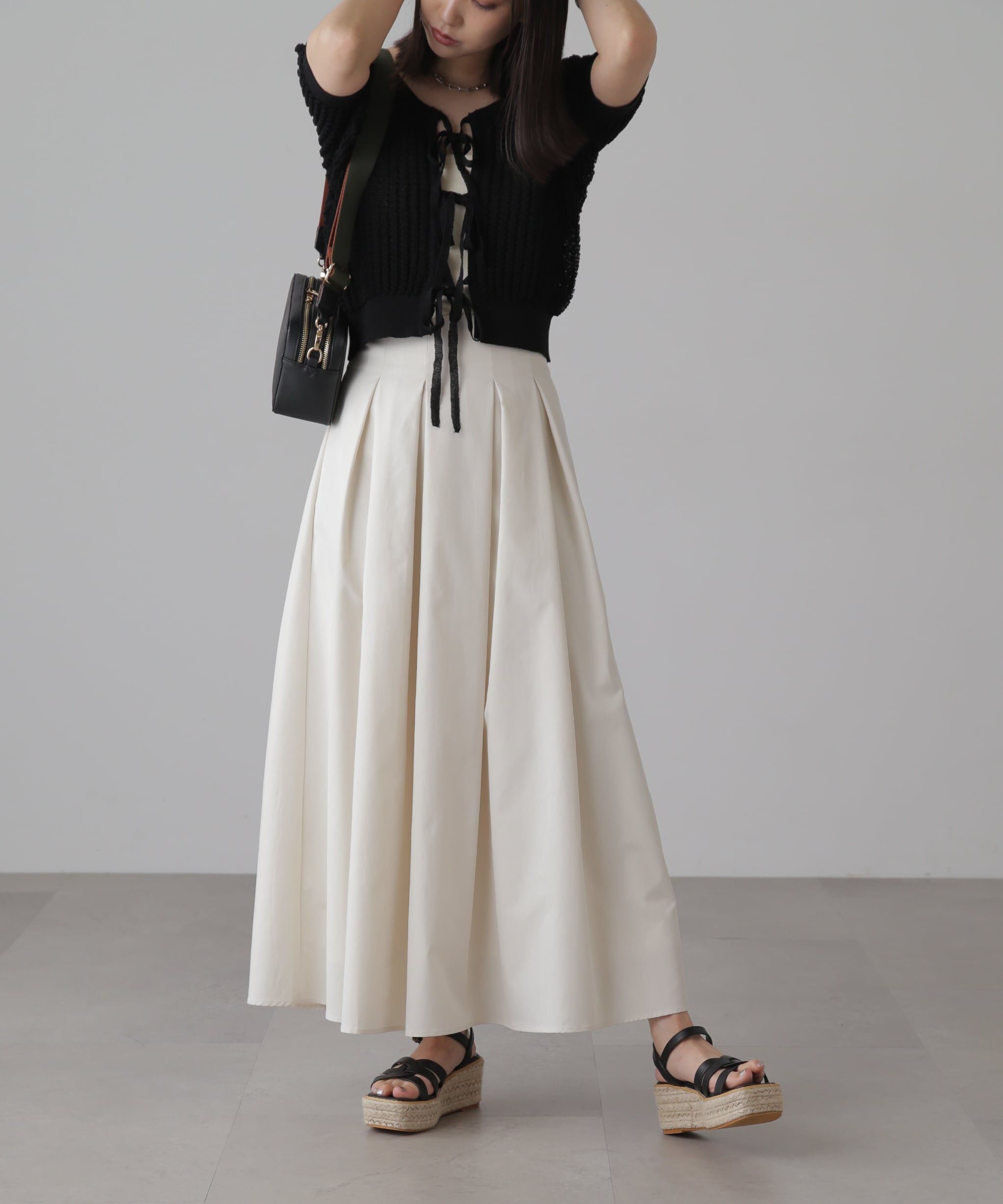  「ウェーブ柄2wayニットカーディガン」|ニット・セーター|