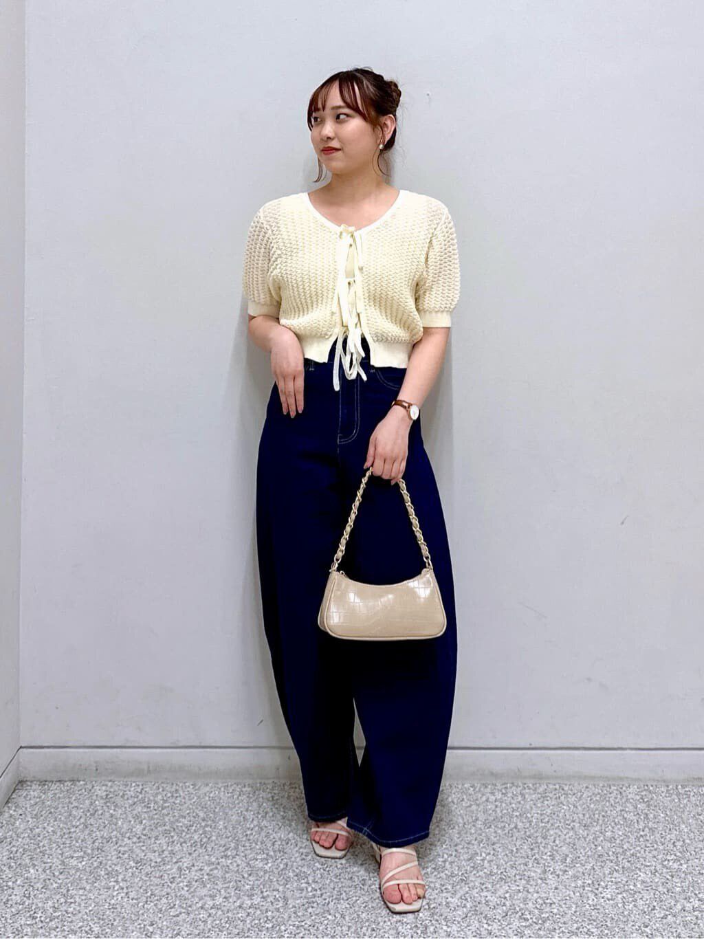  「ウェーブ柄2wayニットカーディガン」|ニット・セーター|