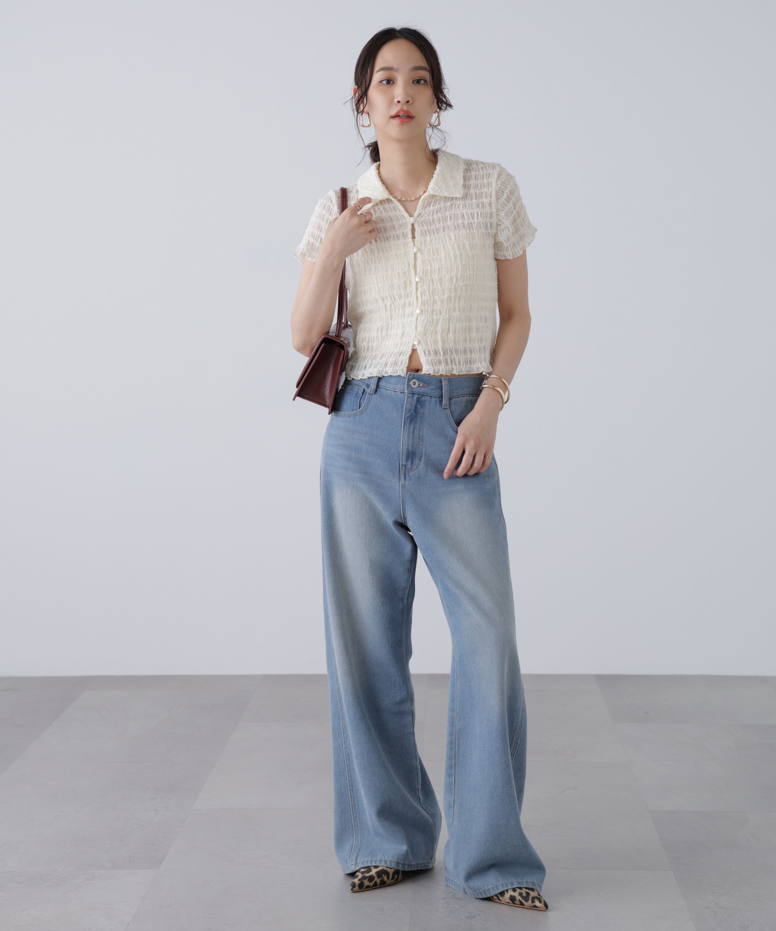  「[XS-Lサイズ展開]サイドパネルヴィンテージライクワイドデニム」|その他|