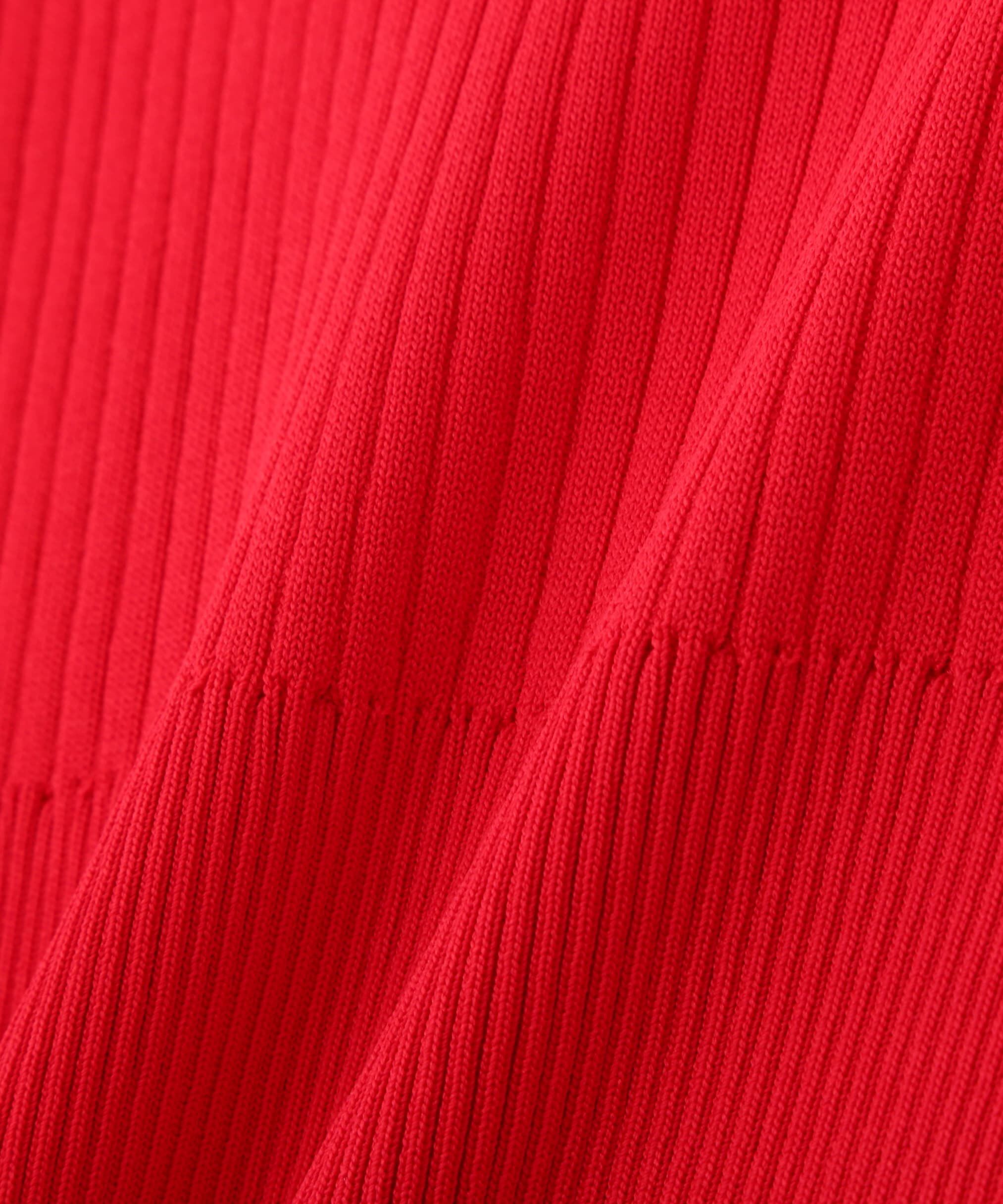  「2wayオフショルフリルリブ半袖ニット」|ニット・セーター|