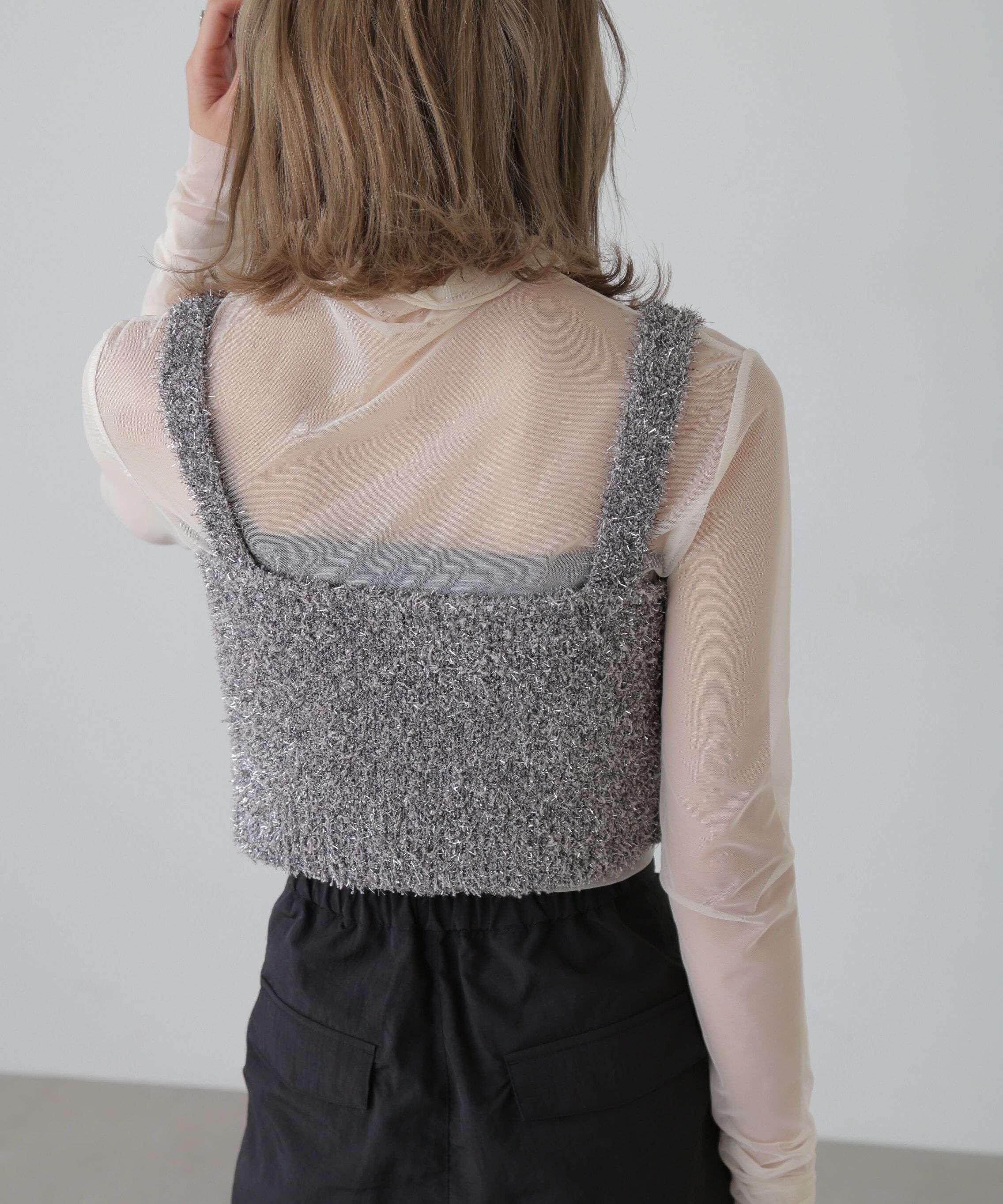  「シャギーラメニットビスチェ」|ニット・セーター|