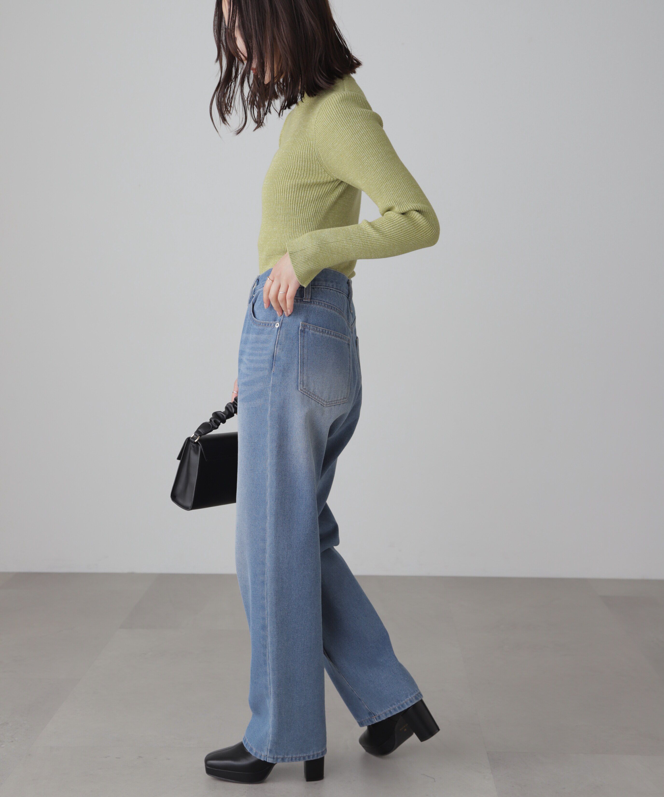  「ラメボトルネックリブニット」|ニット・セーター|