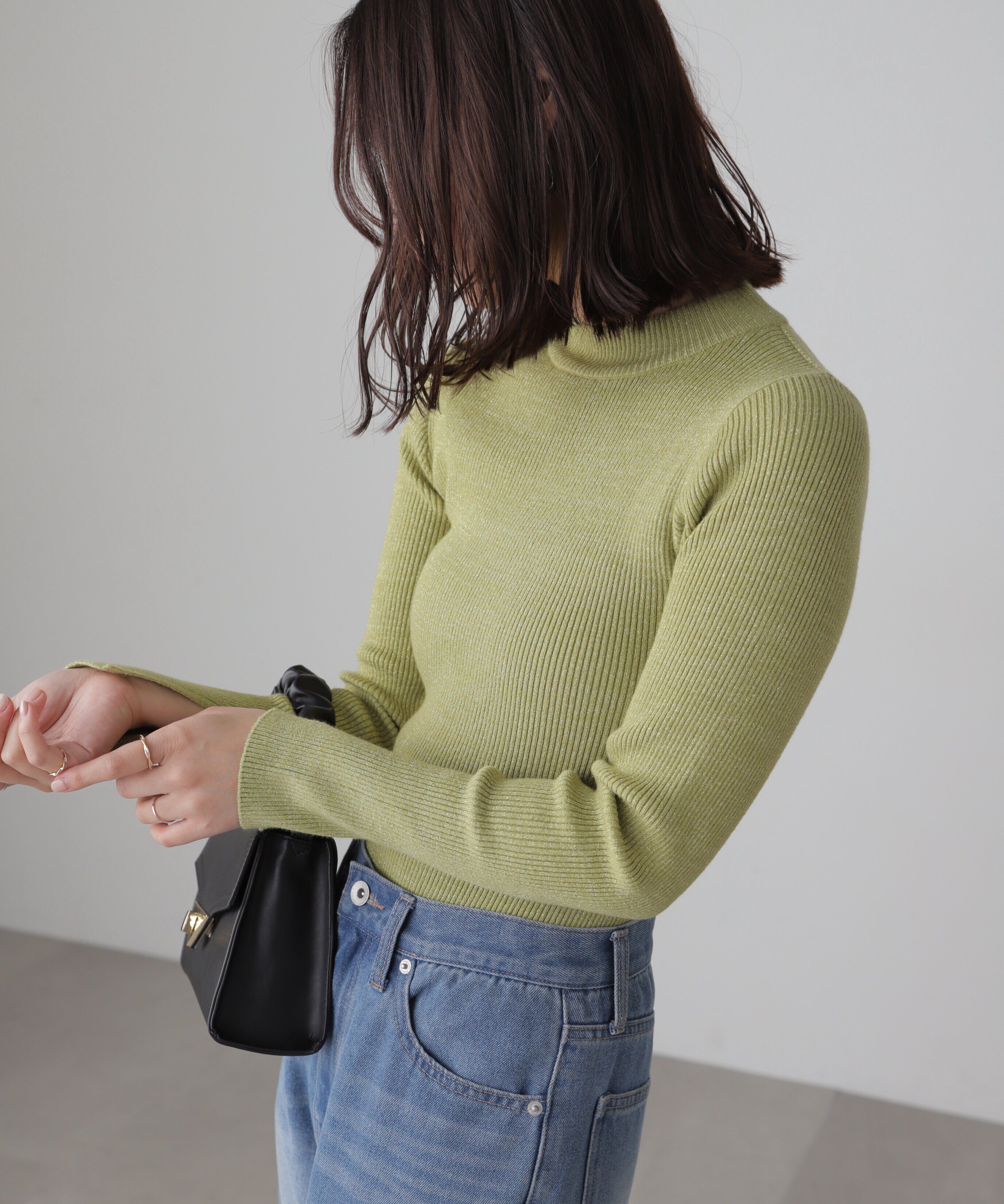  「ラメボトルネックリブニット」|ニット・セーター|