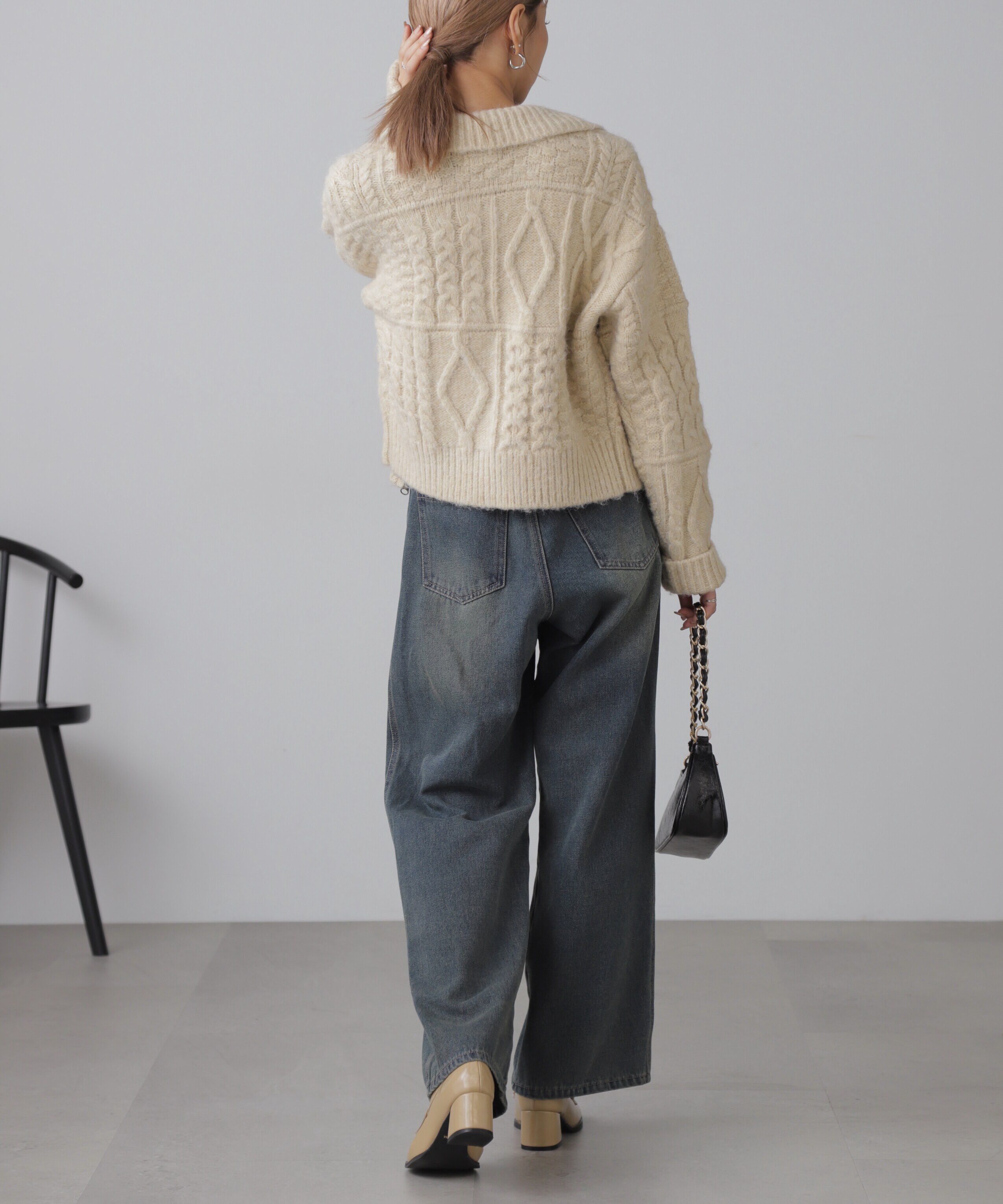  「ジャガードニットブルゾン」|ブルゾン・スタジャン|