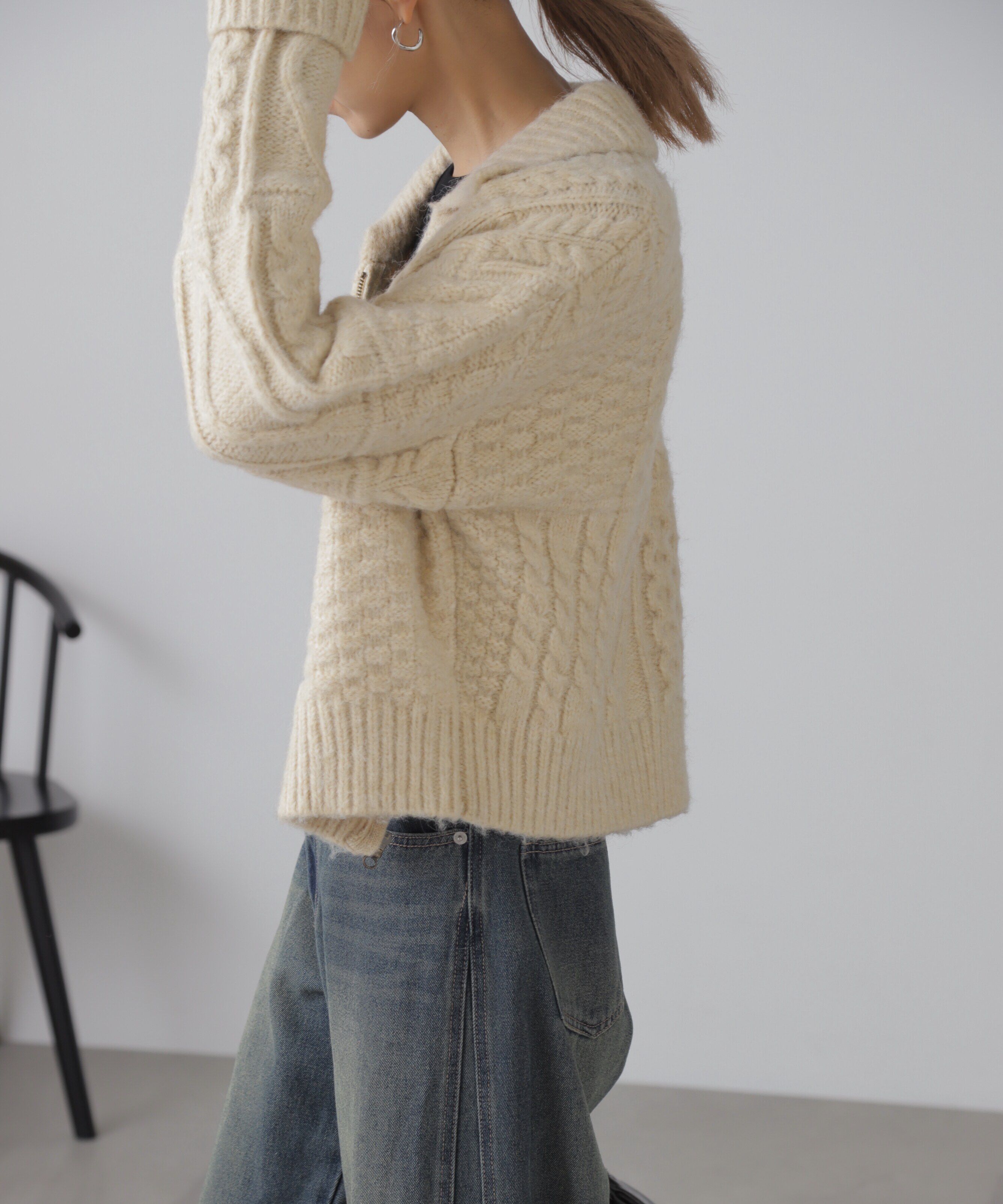  「ジャガードニットブルゾン」|ブルゾン・スタジャン|