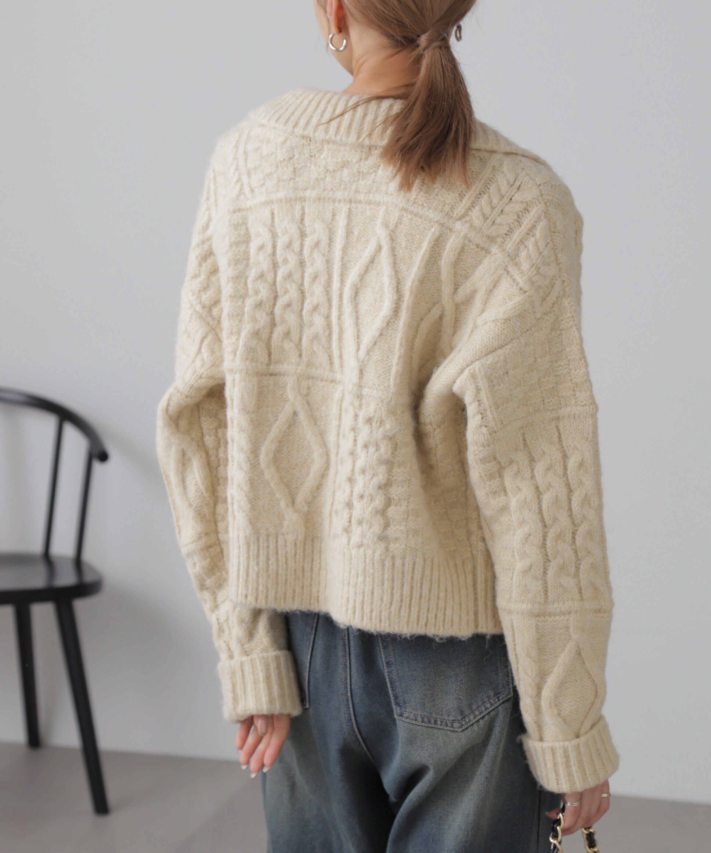  「ジャガードニットブルゾン」|ブルゾン・スタジャン|