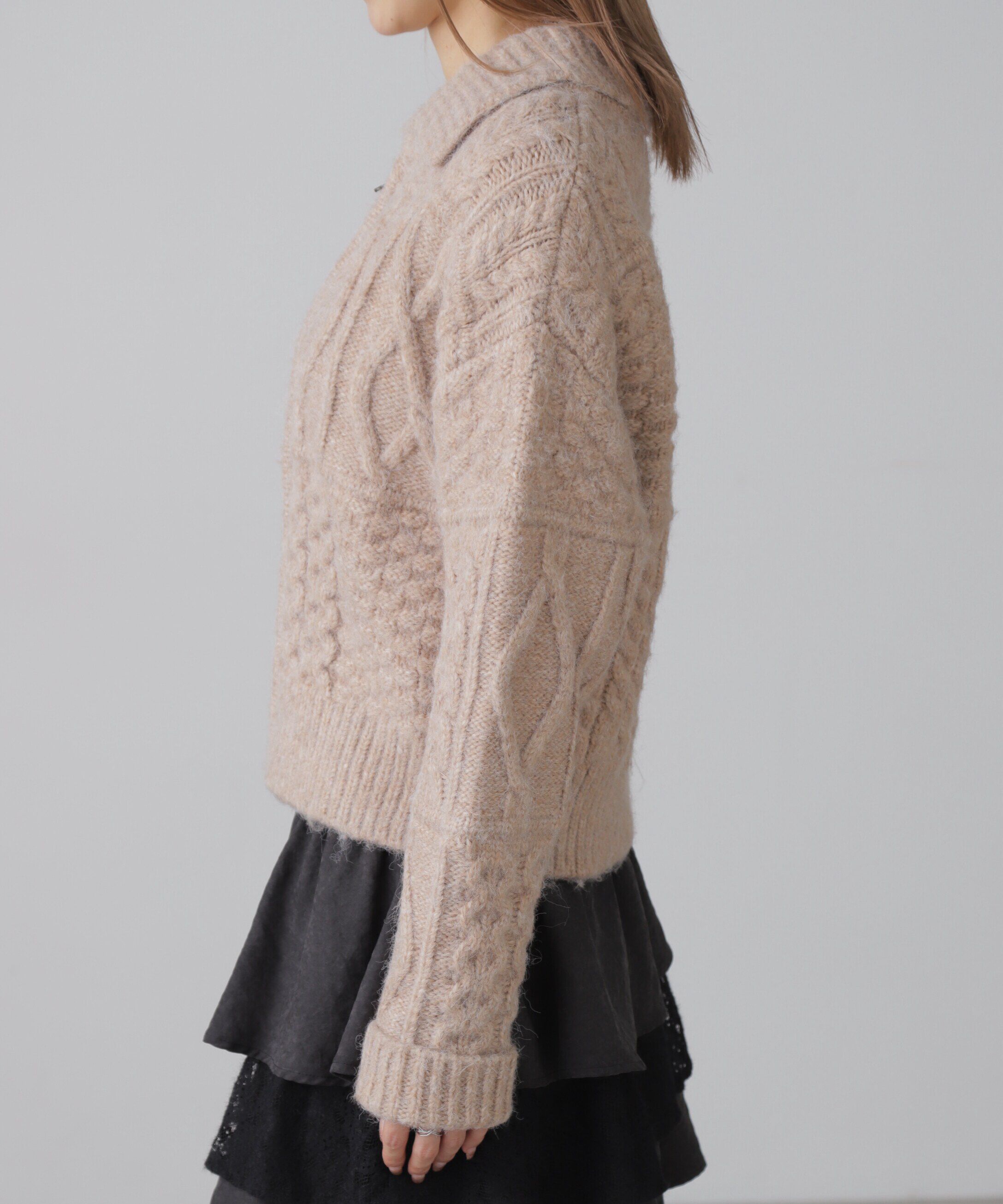  「ジャガードニットブルゾン」|ブルゾン・スタジャン|