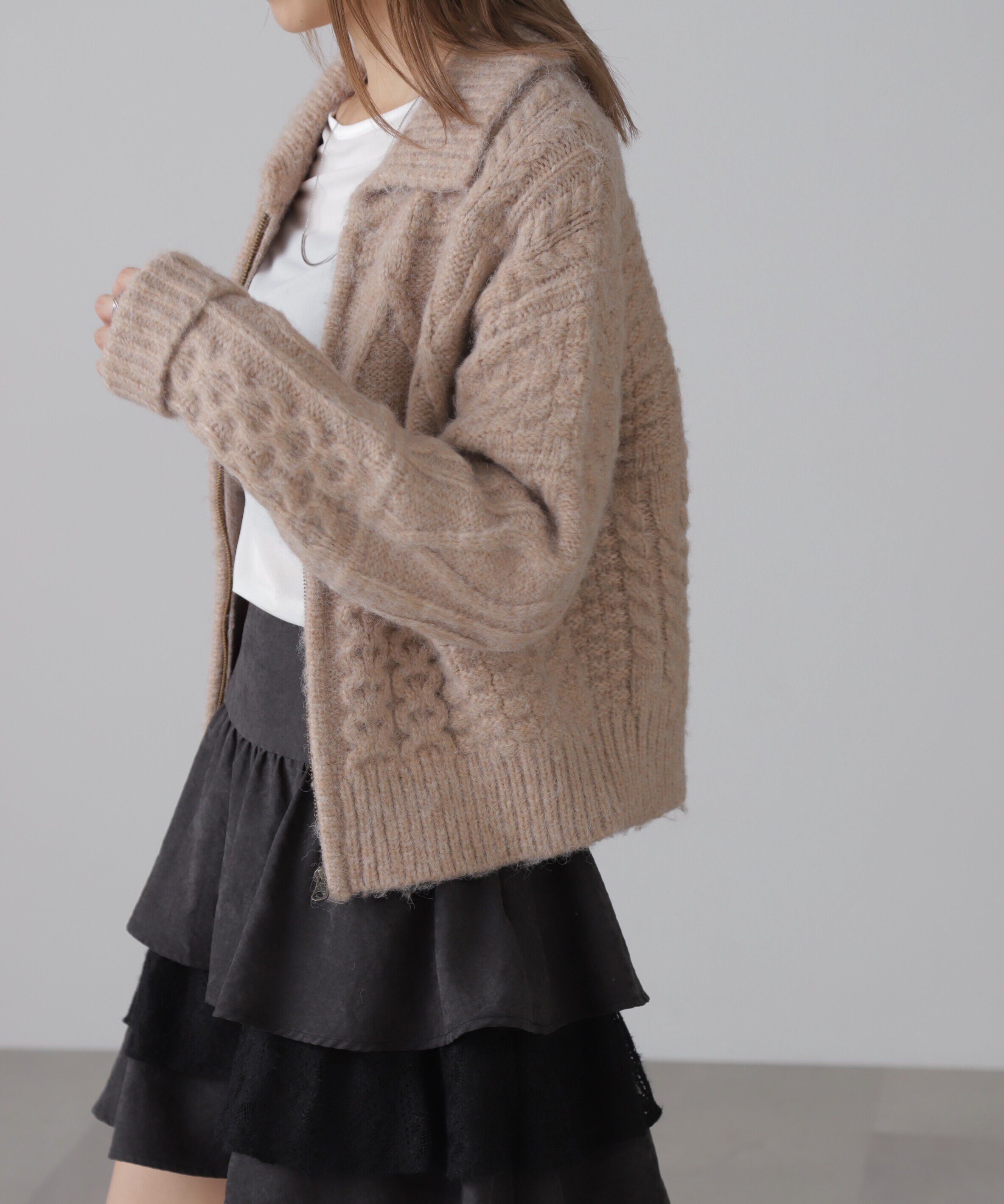  「ジャガードニットブルゾン」|ブルゾン・スタジャン|