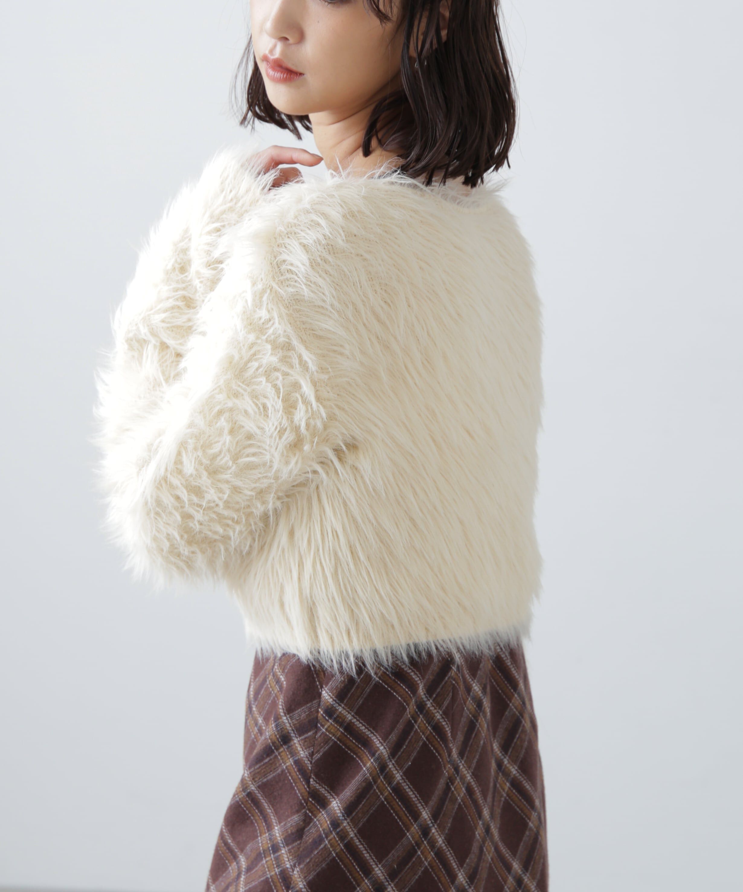  「ショート丈ロングシャギーニット」|ニット・セーター|