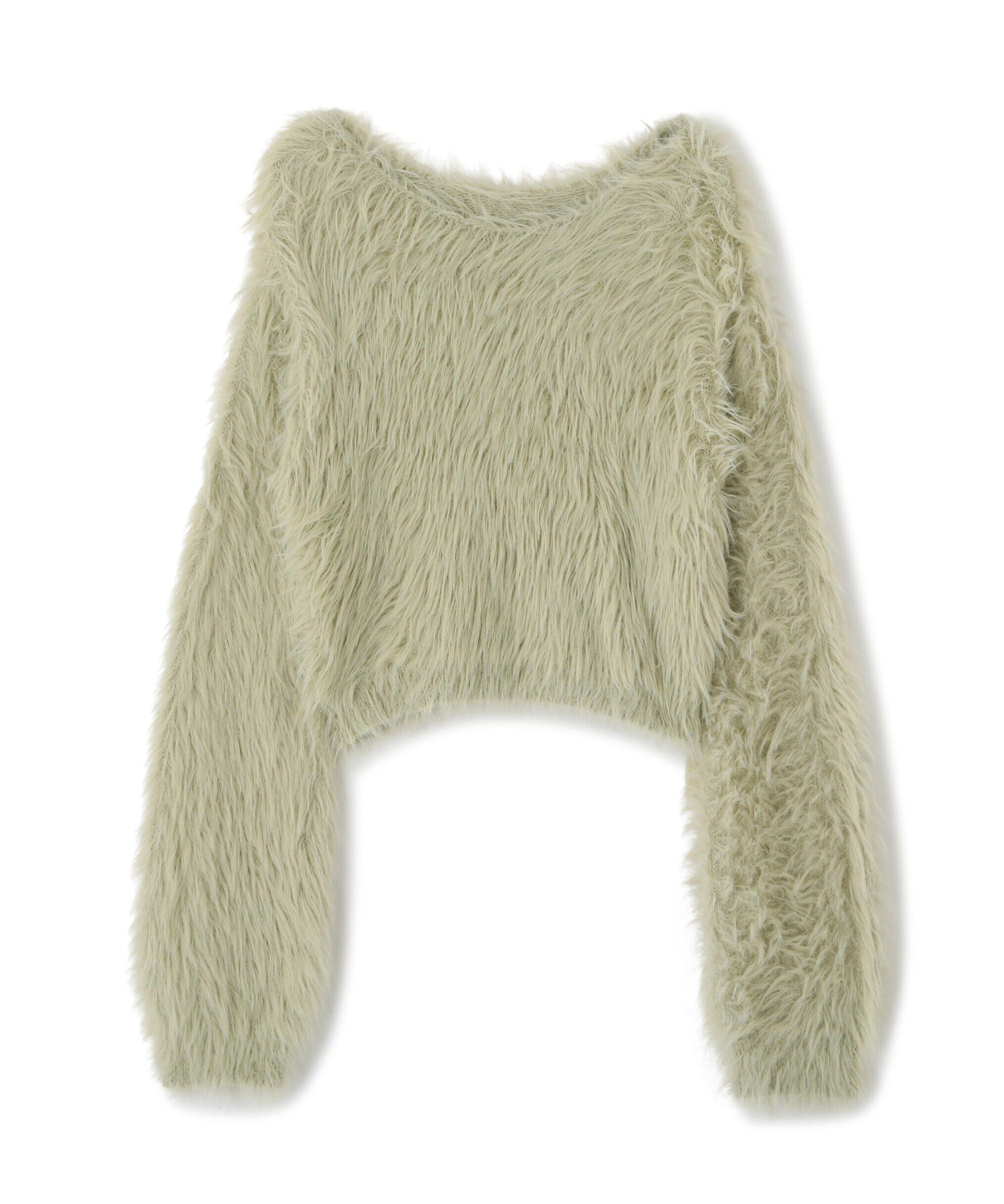  「ショート丈ロングシャギーニット」|ニット・セーター|