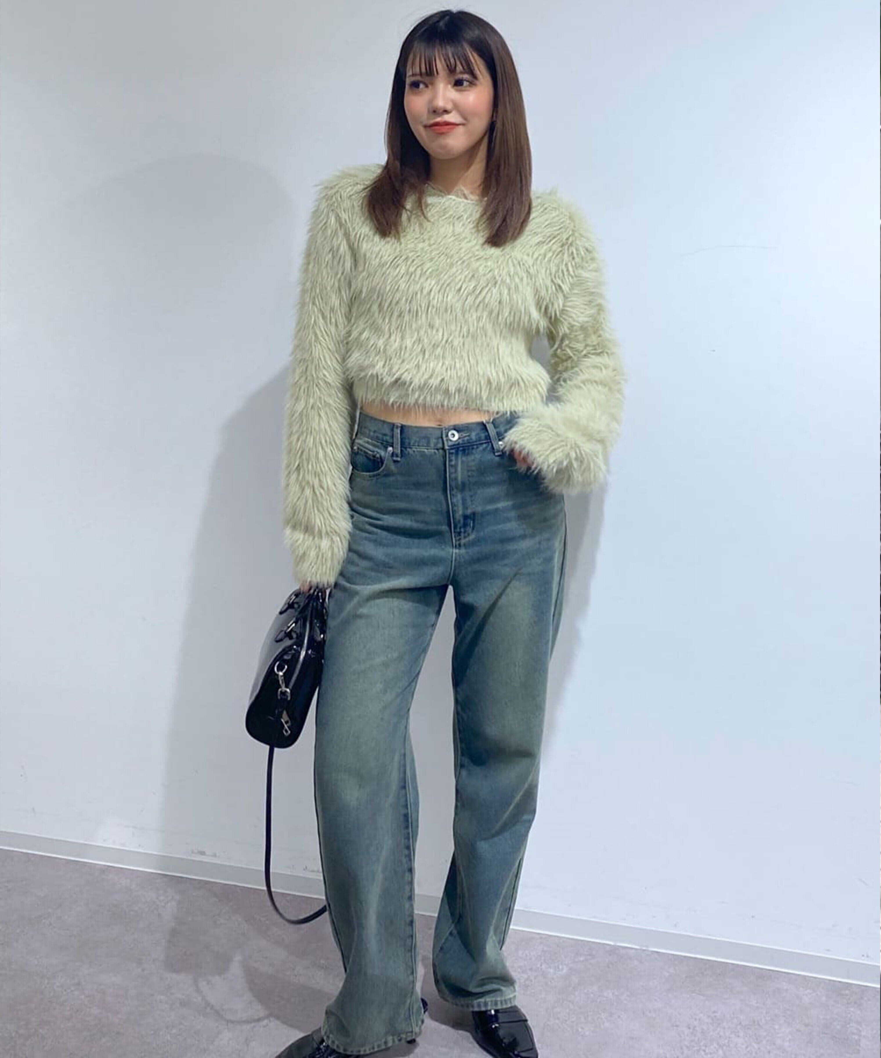  「ショート丈ロングシャギーニット」|ニット・セーター|