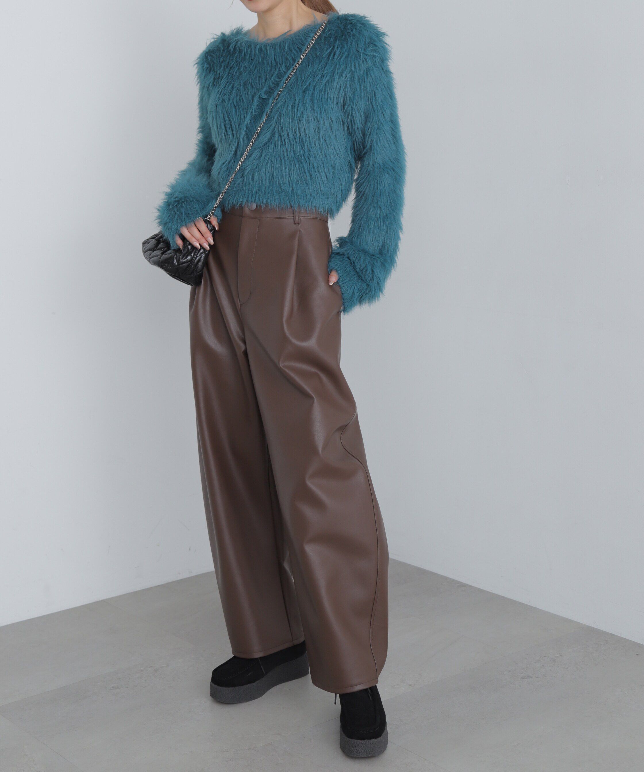  「ショート丈ロングシャギーニット」|ニット・セーター|