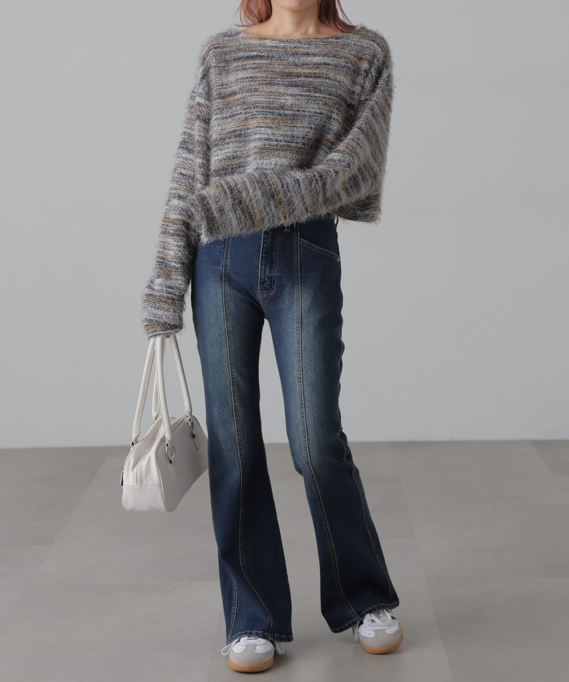  「シャギーグラデーションボーダーニット」|ニット・セーター|