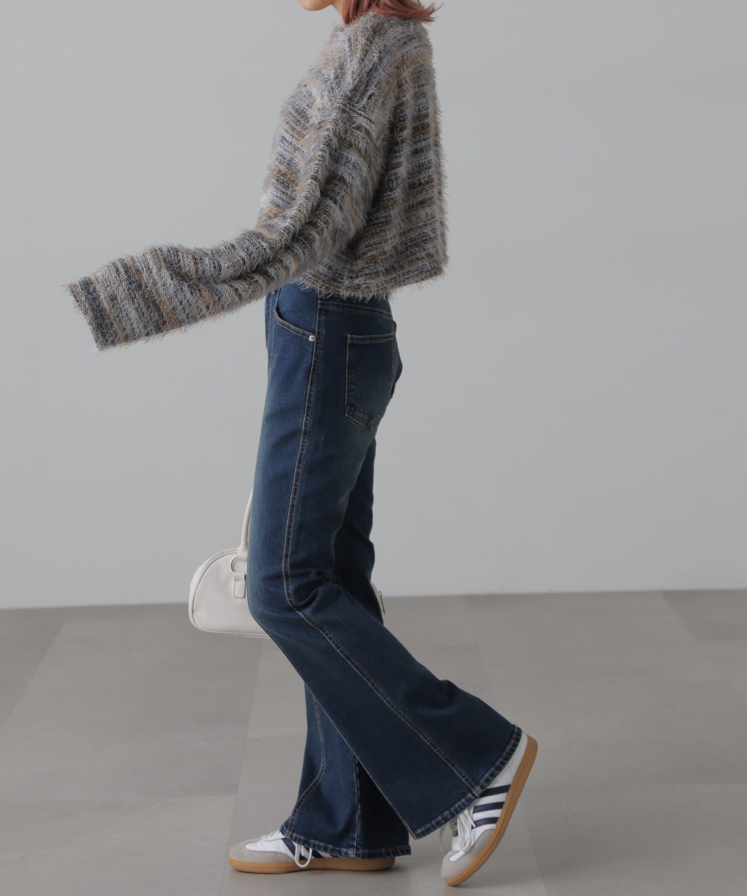  「シャギーグラデーションボーダーニット」|ニット・セーター|