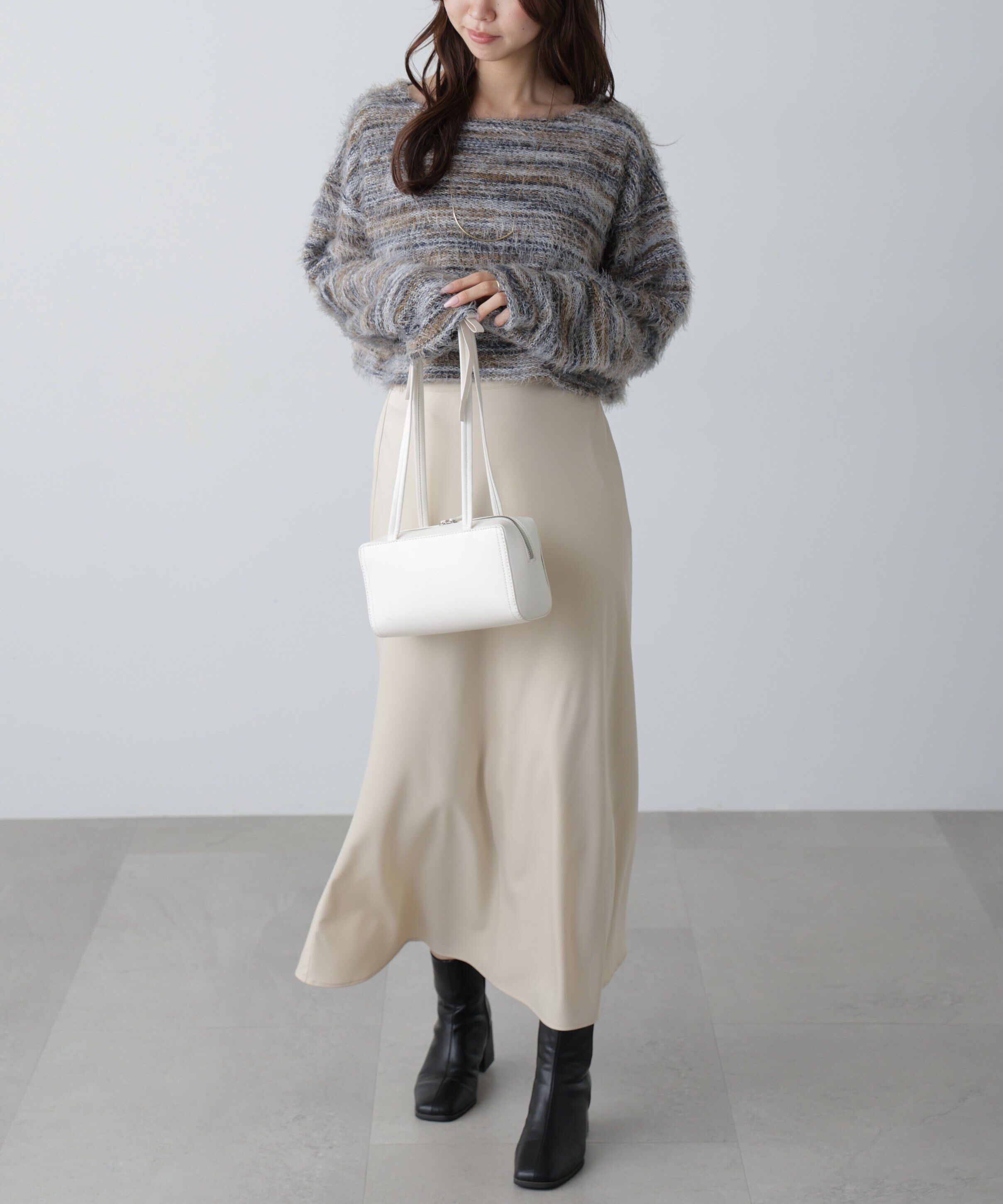  「シャギーグラデーションボーダーニット」|ニット・セーター|