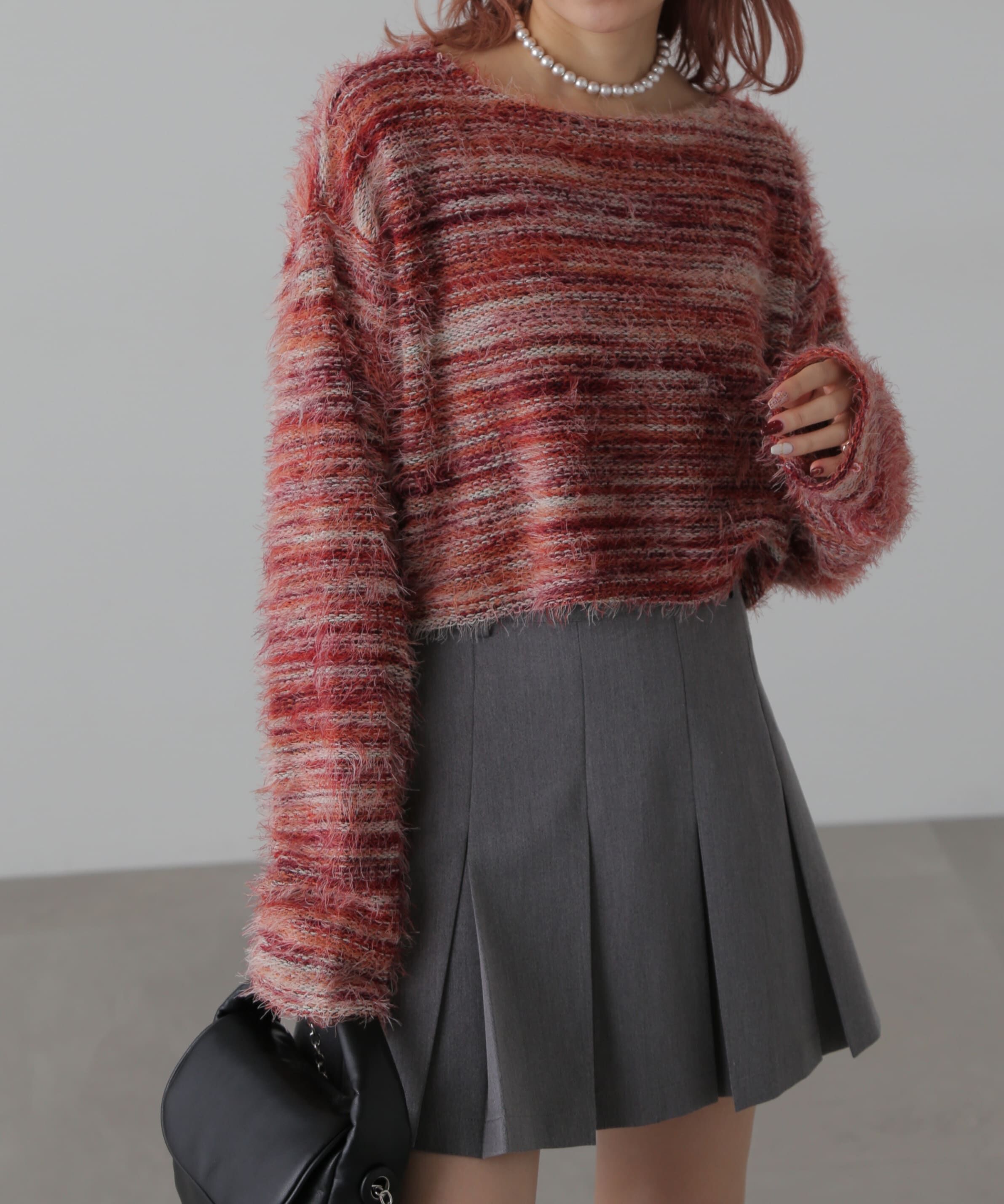  「シャギーグラデーションボーダーニット」|ニット・セーター|