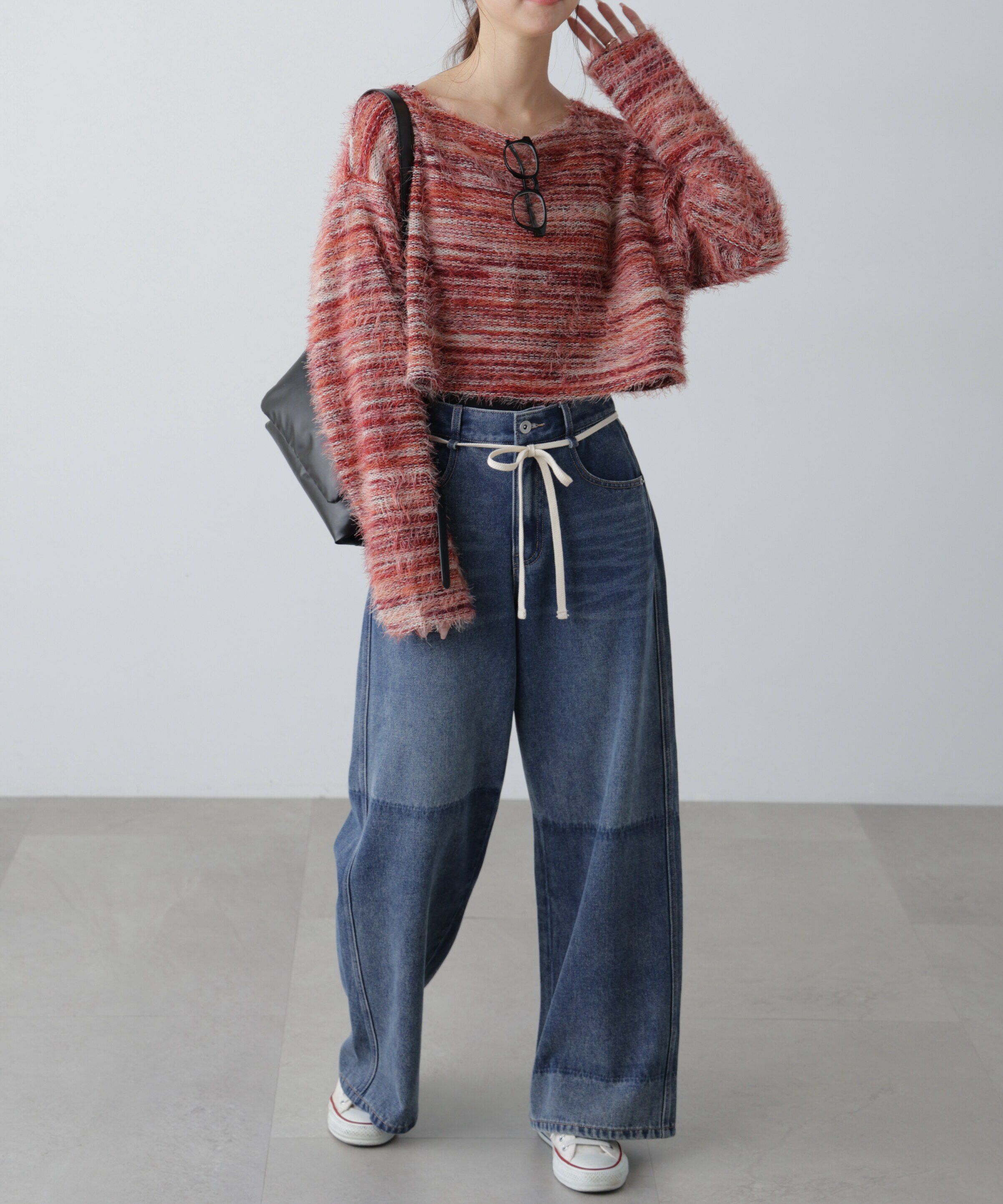  「シャギーグラデーションボーダーニット」|ニット・セーター|