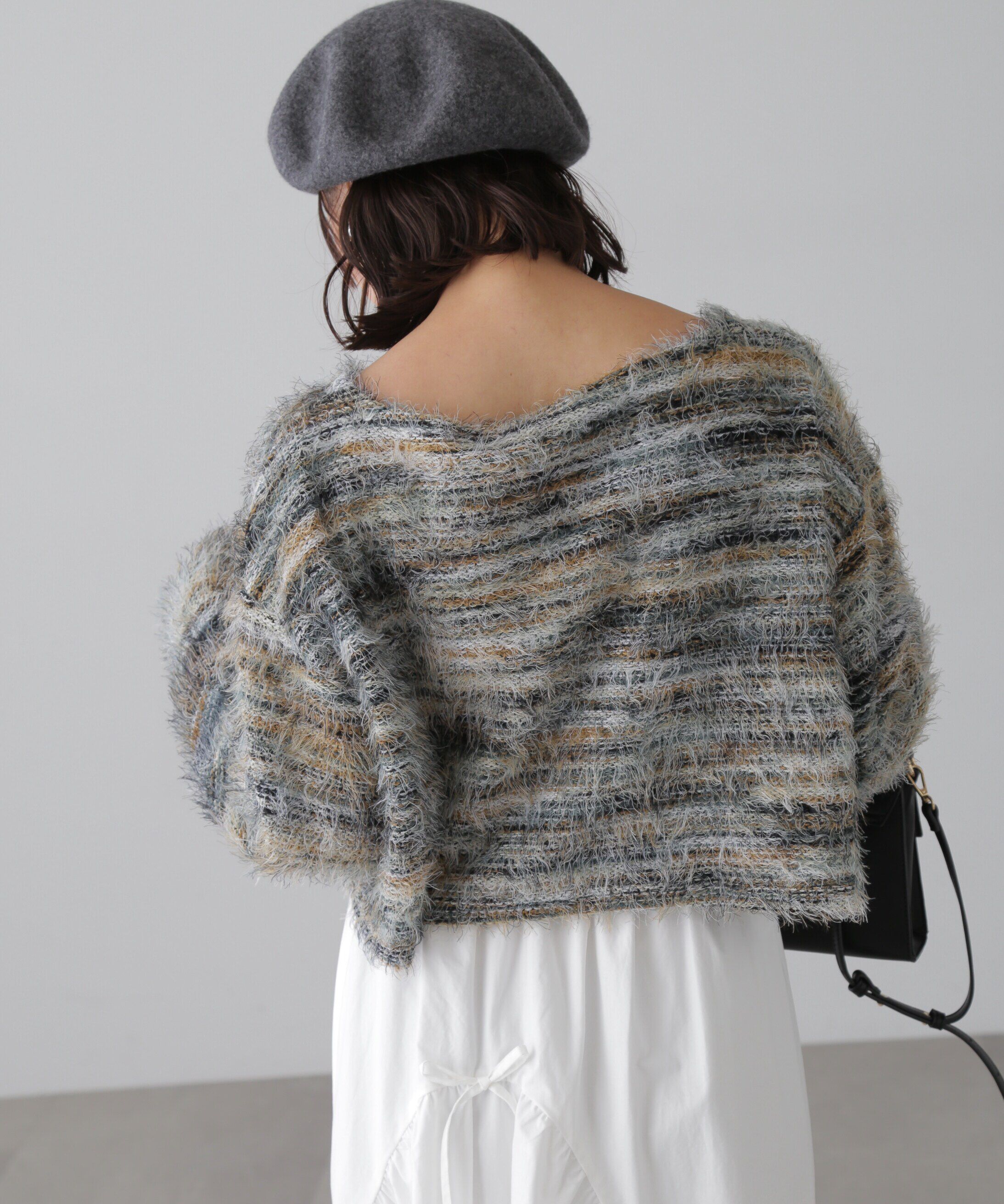  「シャギーグラデーションボーダーニット」|ニット・セーター|