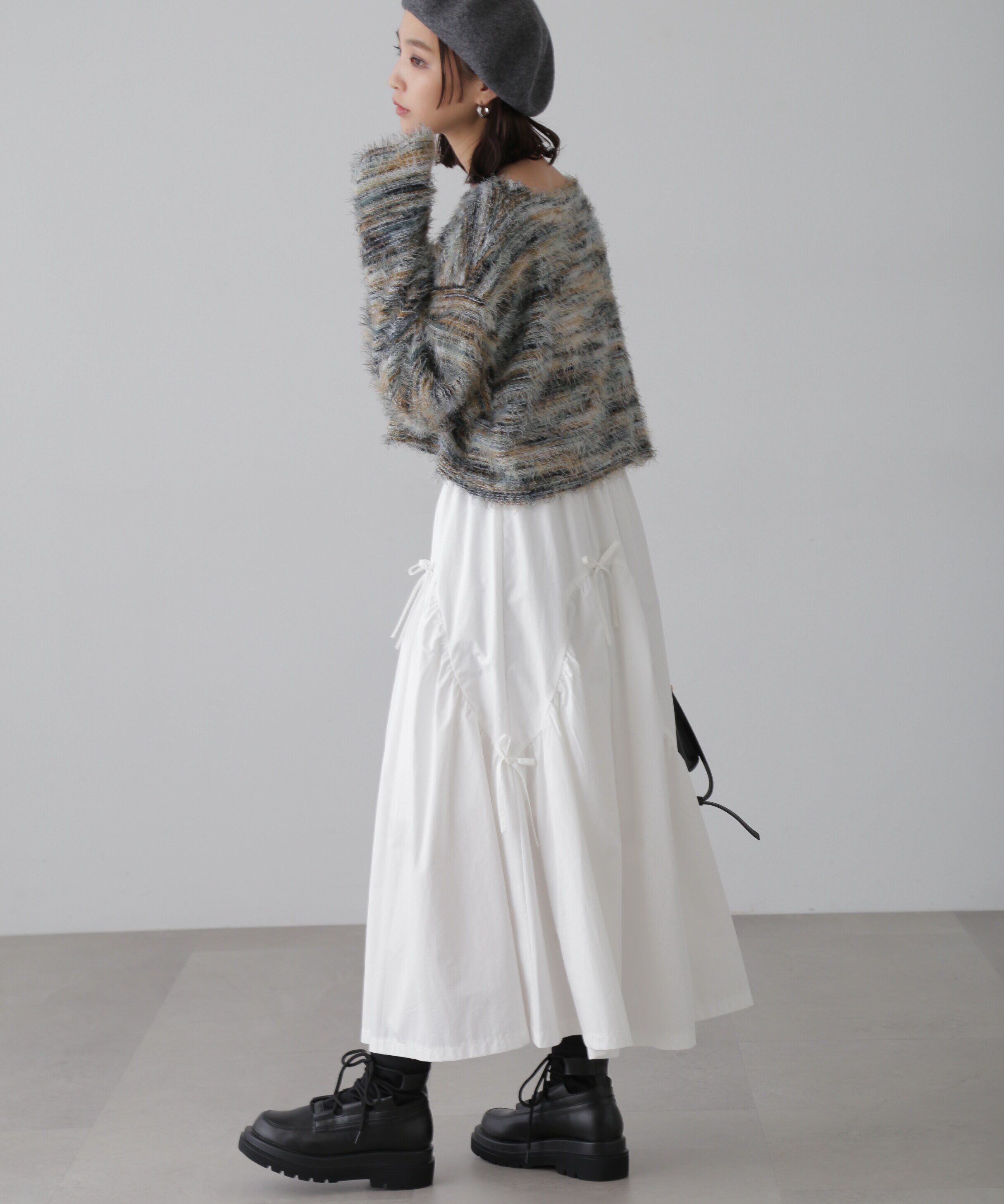  「シャギーグラデーションボーダーニット」|ニット・セーター|