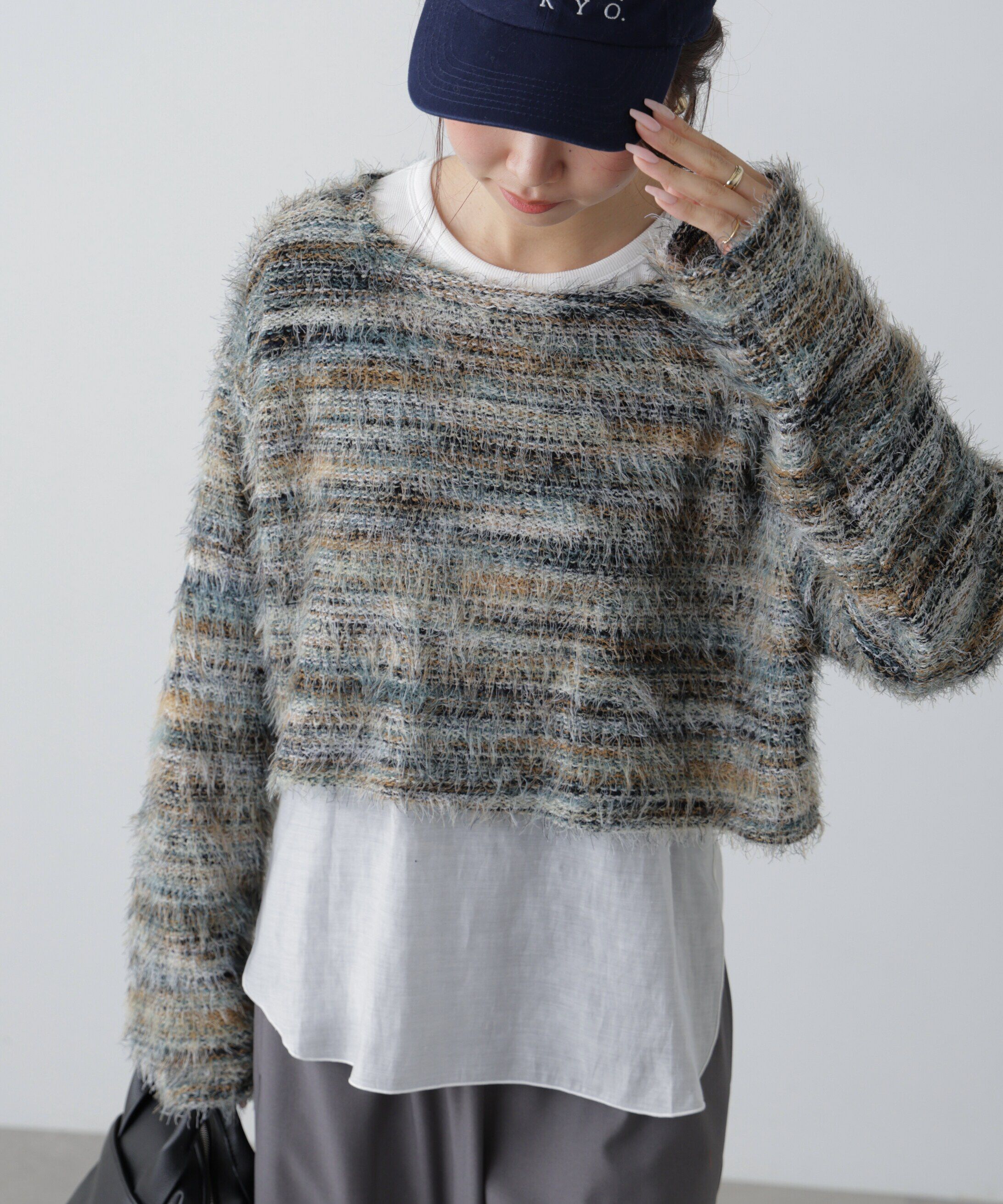  「シャギーグラデーションボーダーニット」|ニット・セーター|