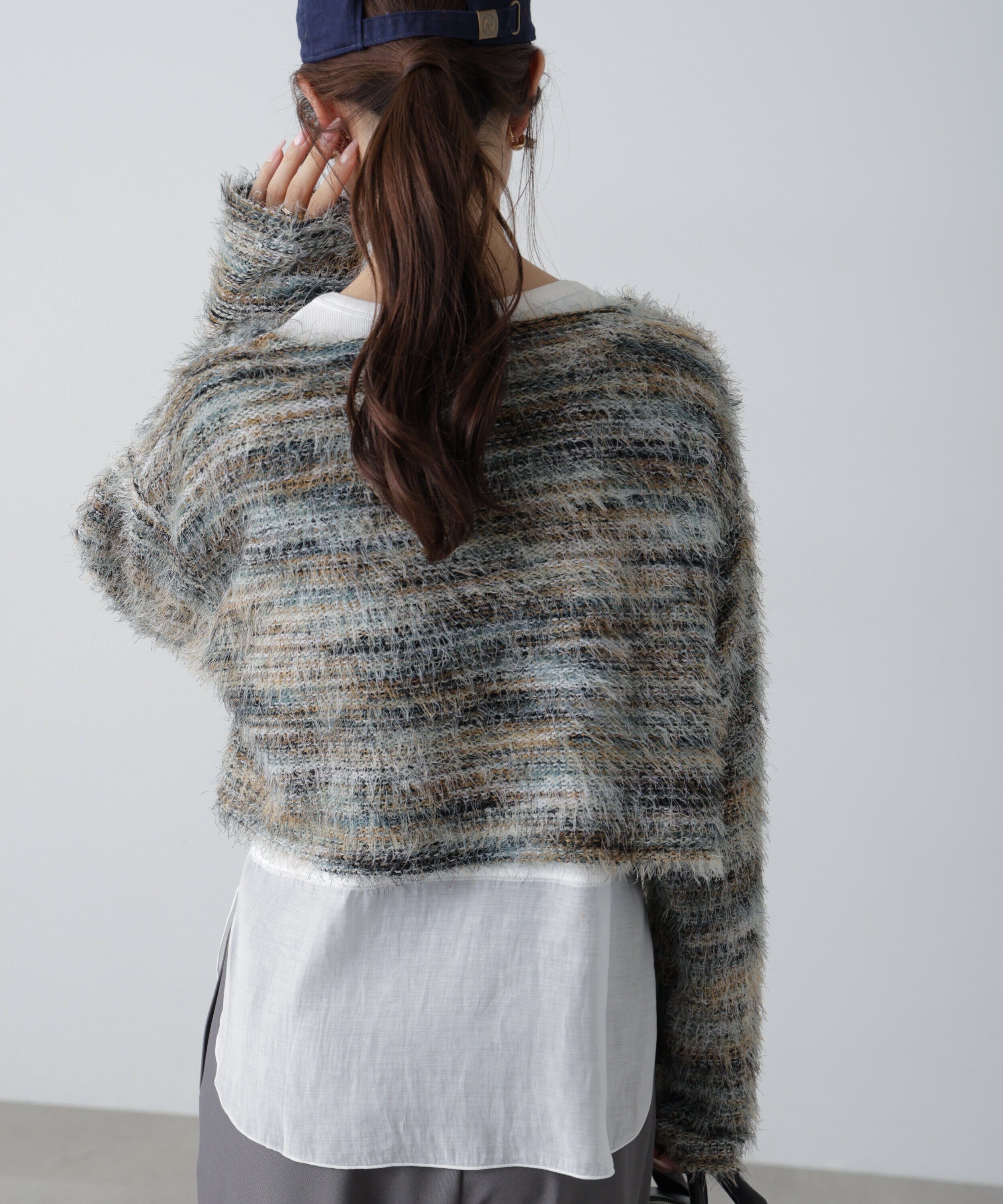  「シャギーグラデーションボーダーニット」|ニット・セーター|