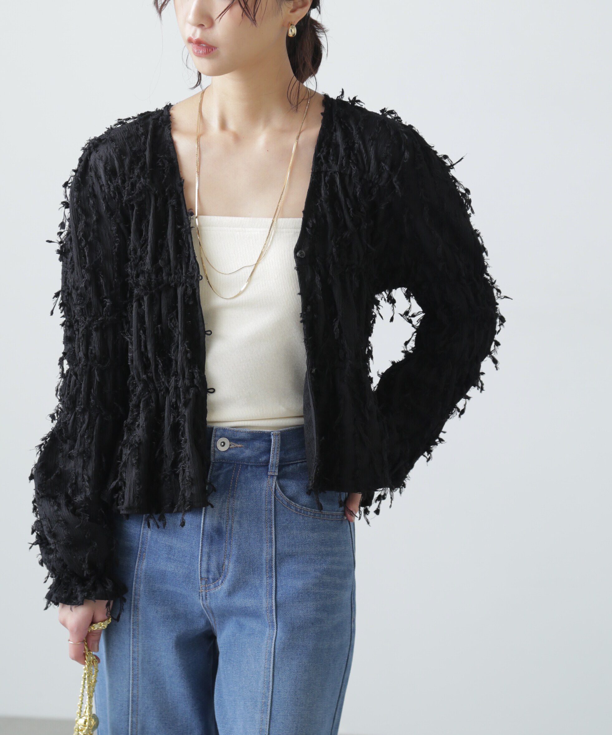  「フリンジジャガードブラウス」|シャツ・ブラウス|